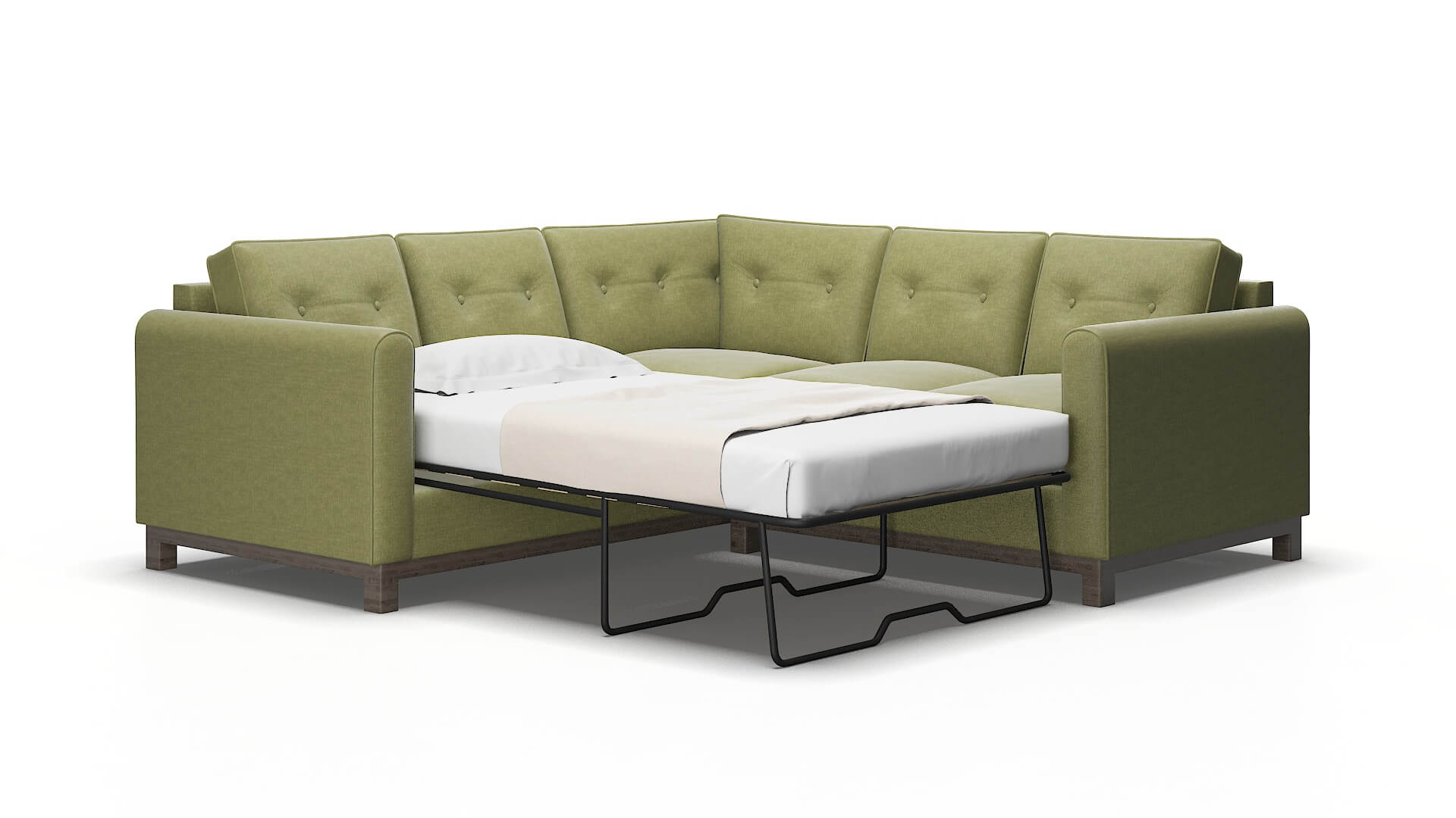 Rio Portland Basil Sectional Sleeper Espresso legs 2