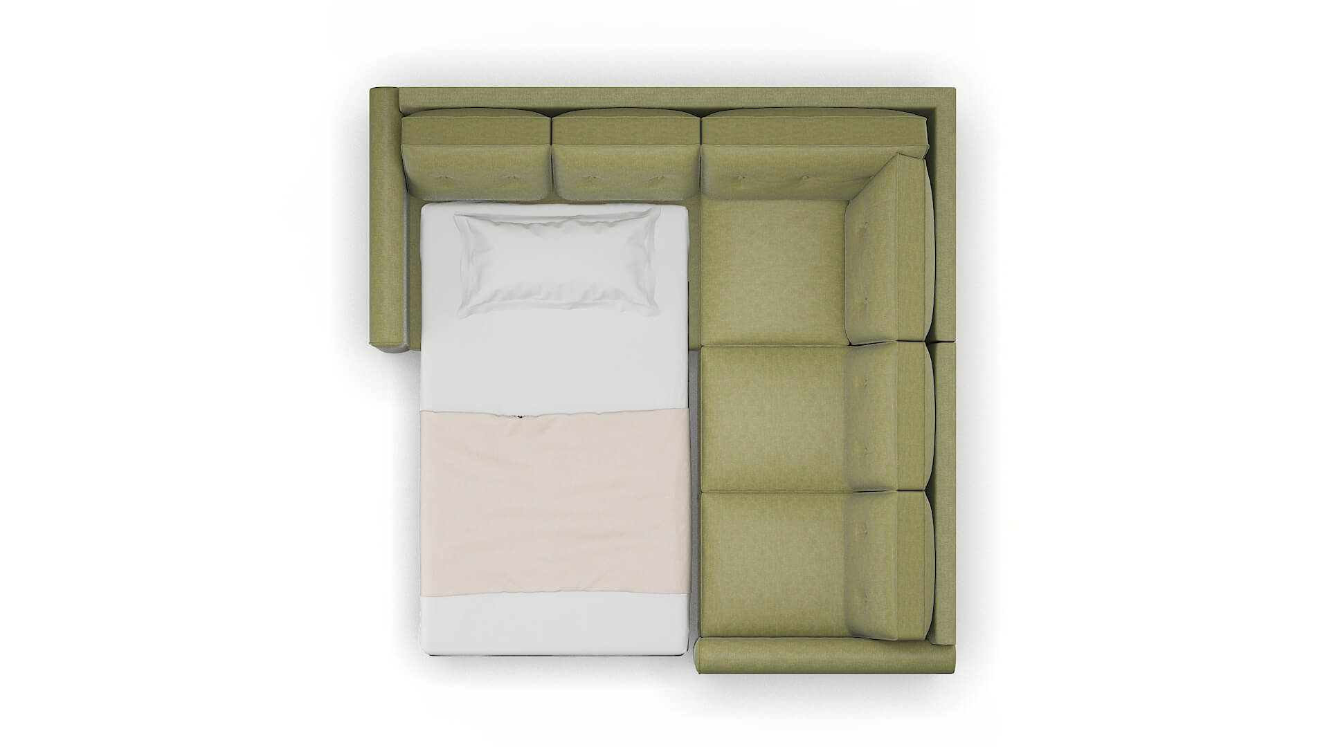 Rio Portland Basil Sectional Sleeper Espresso legs 3