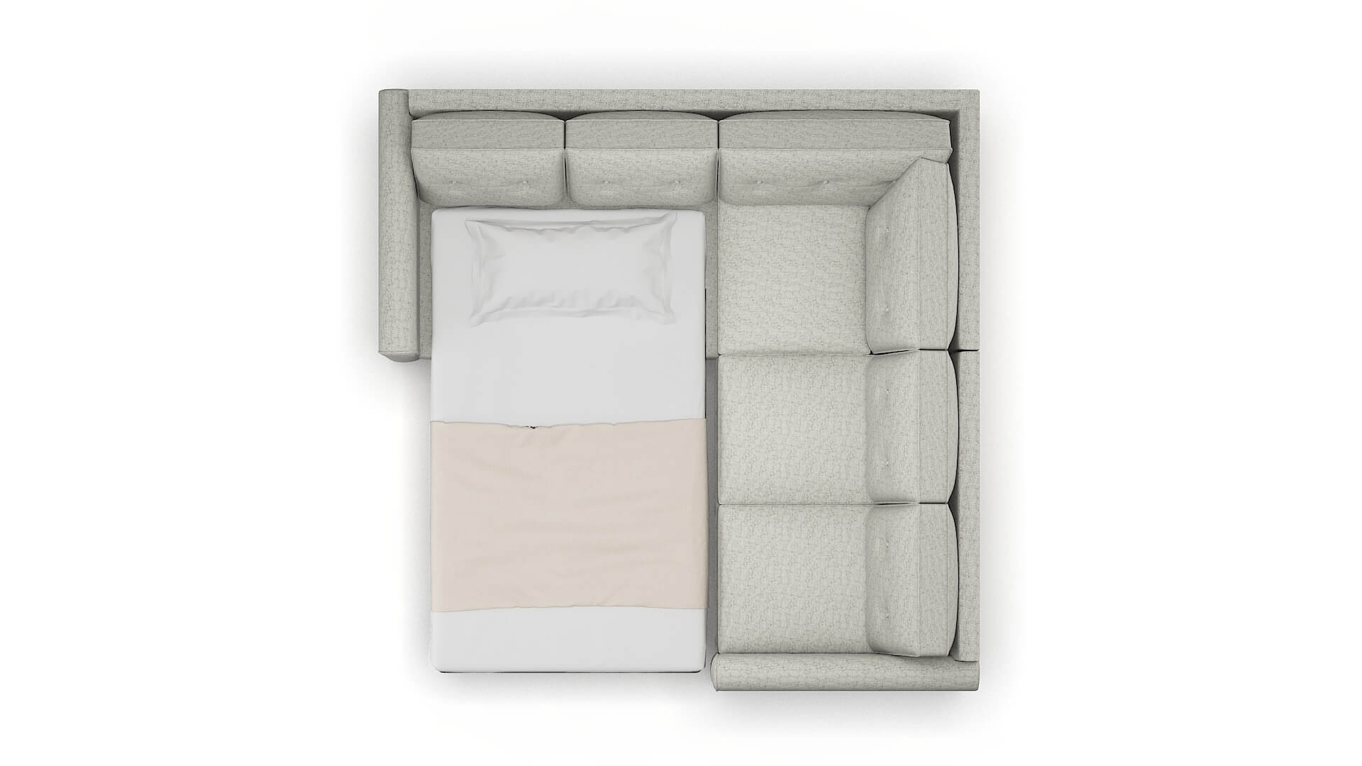 Rio Prime Gravel Sectional Sleeper Espresso legs 3