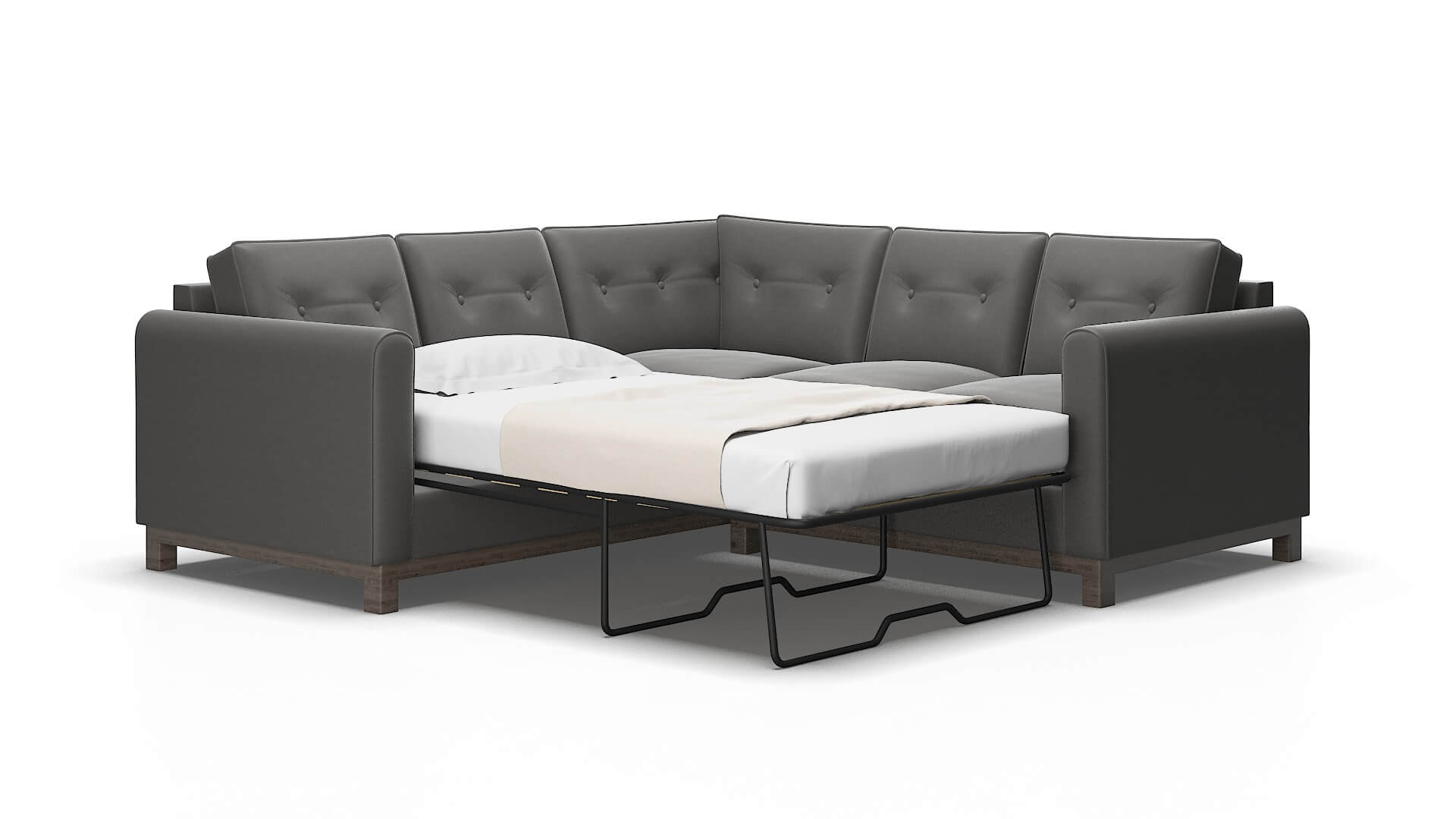 Rio Rocket Charcoal Sectional Sleeper Espresso legs 2