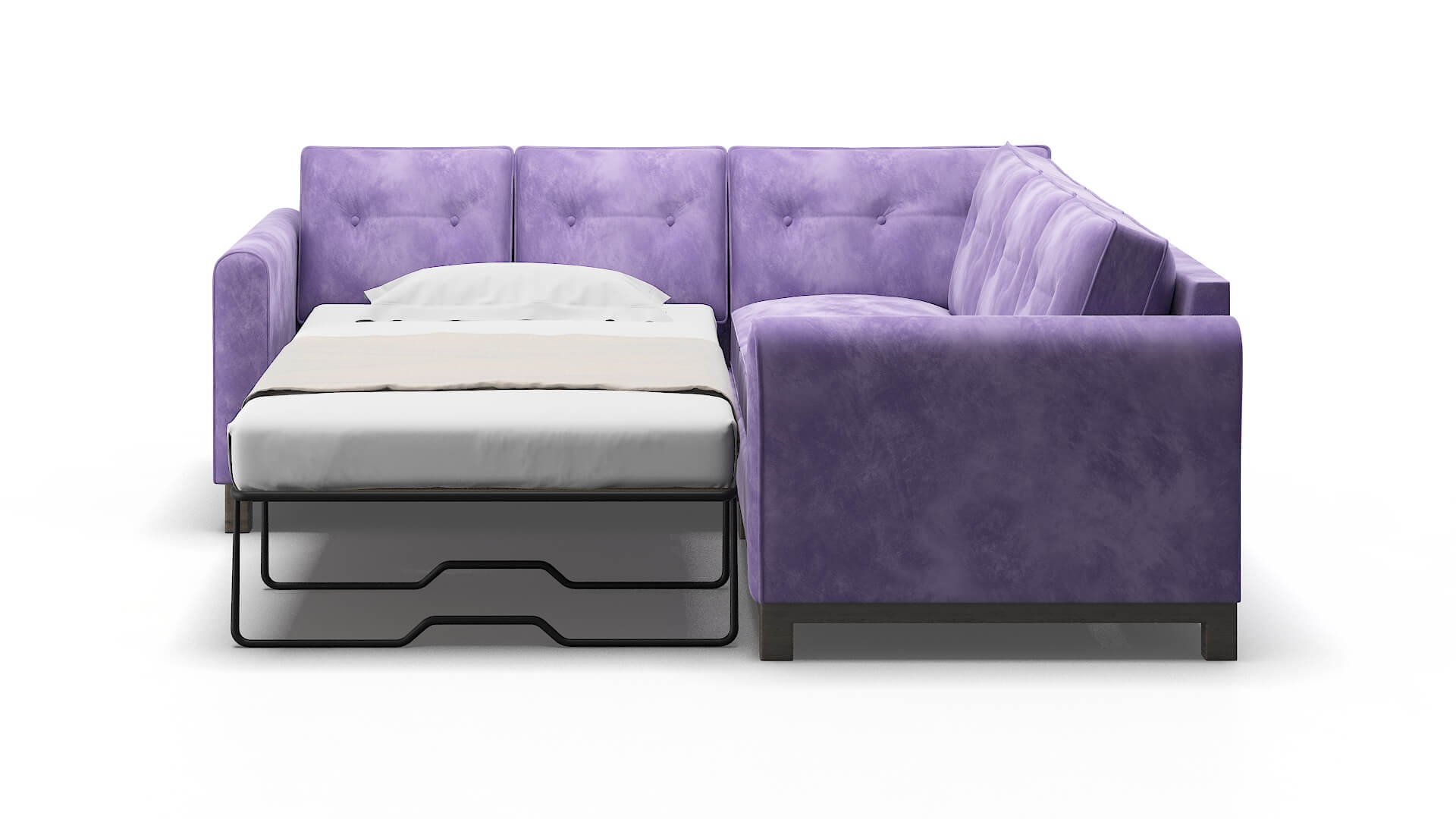 Rio Royale Lavender Sectional Sleeper Espresso legs 1