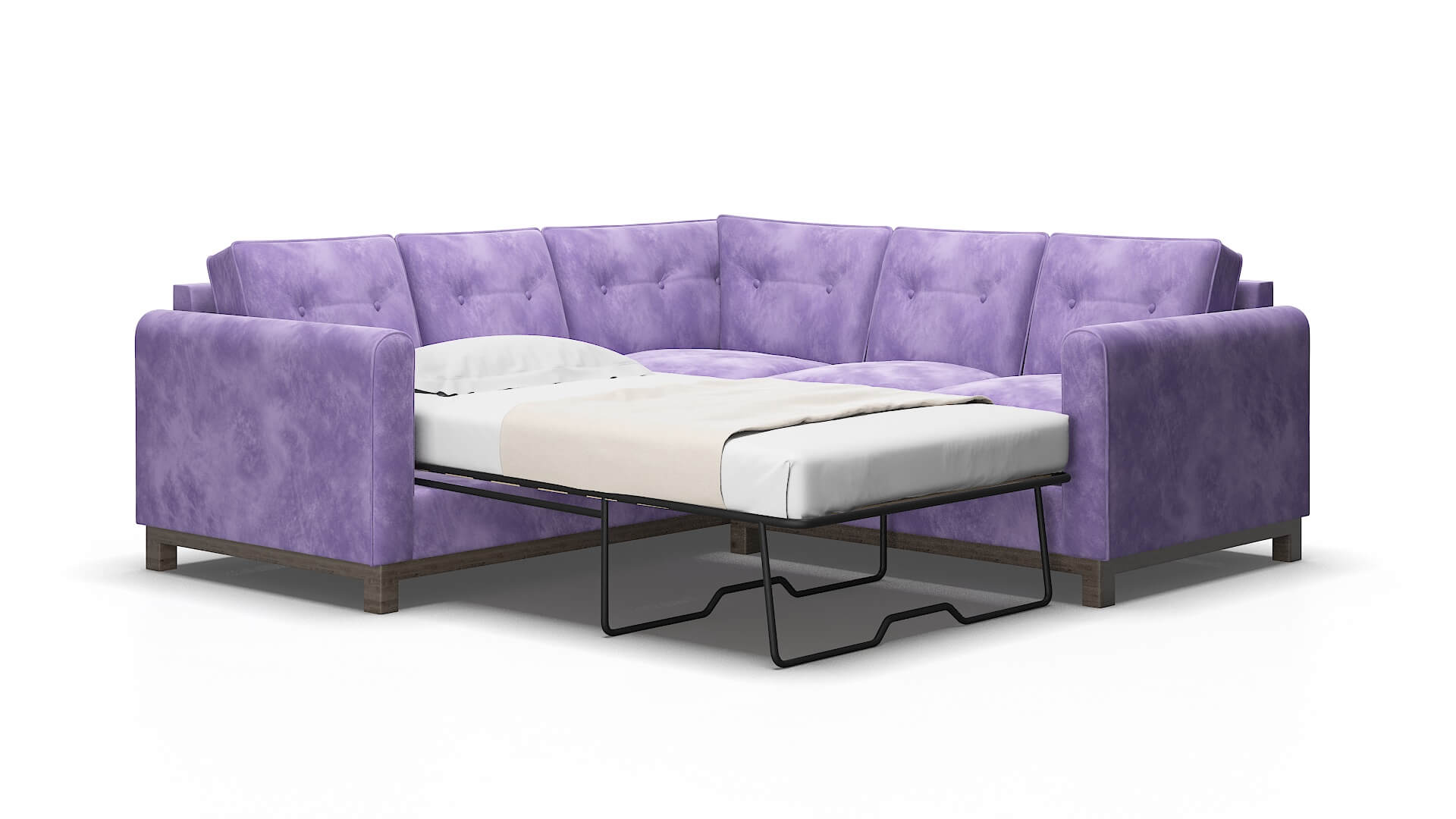 Rio Royale lavender Sectional sleeper Espresso Legs  2