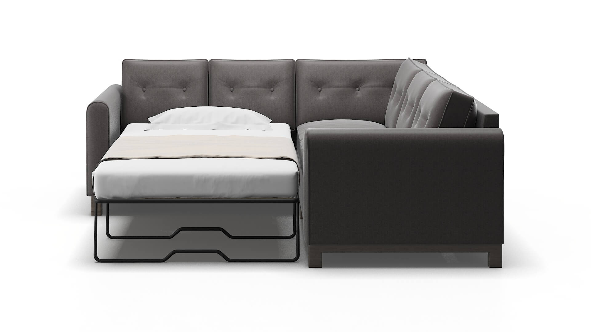 Rio Sasha Grey Sectional Sleeper Espresso legs 1