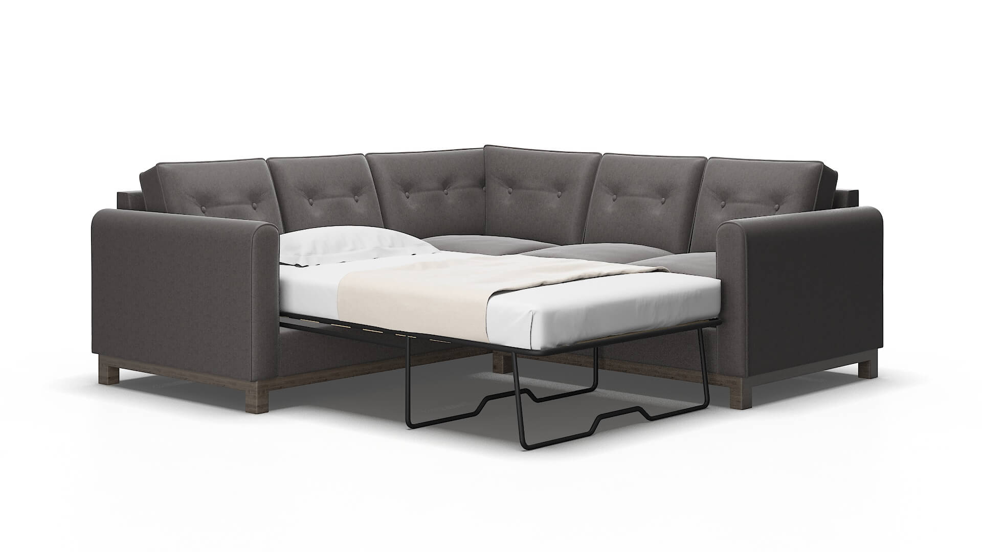 Rio Sasha grey Sectional sleeper Espresso Legs  2