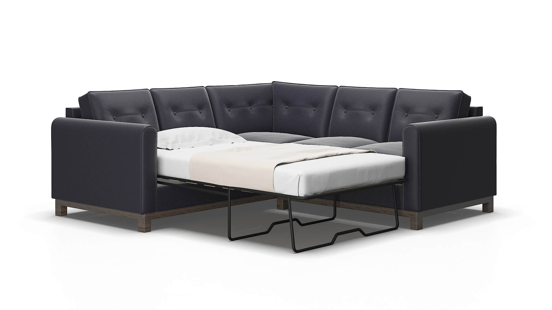 Rio Sasha navy Sectional sleeper Espresso Legs  2