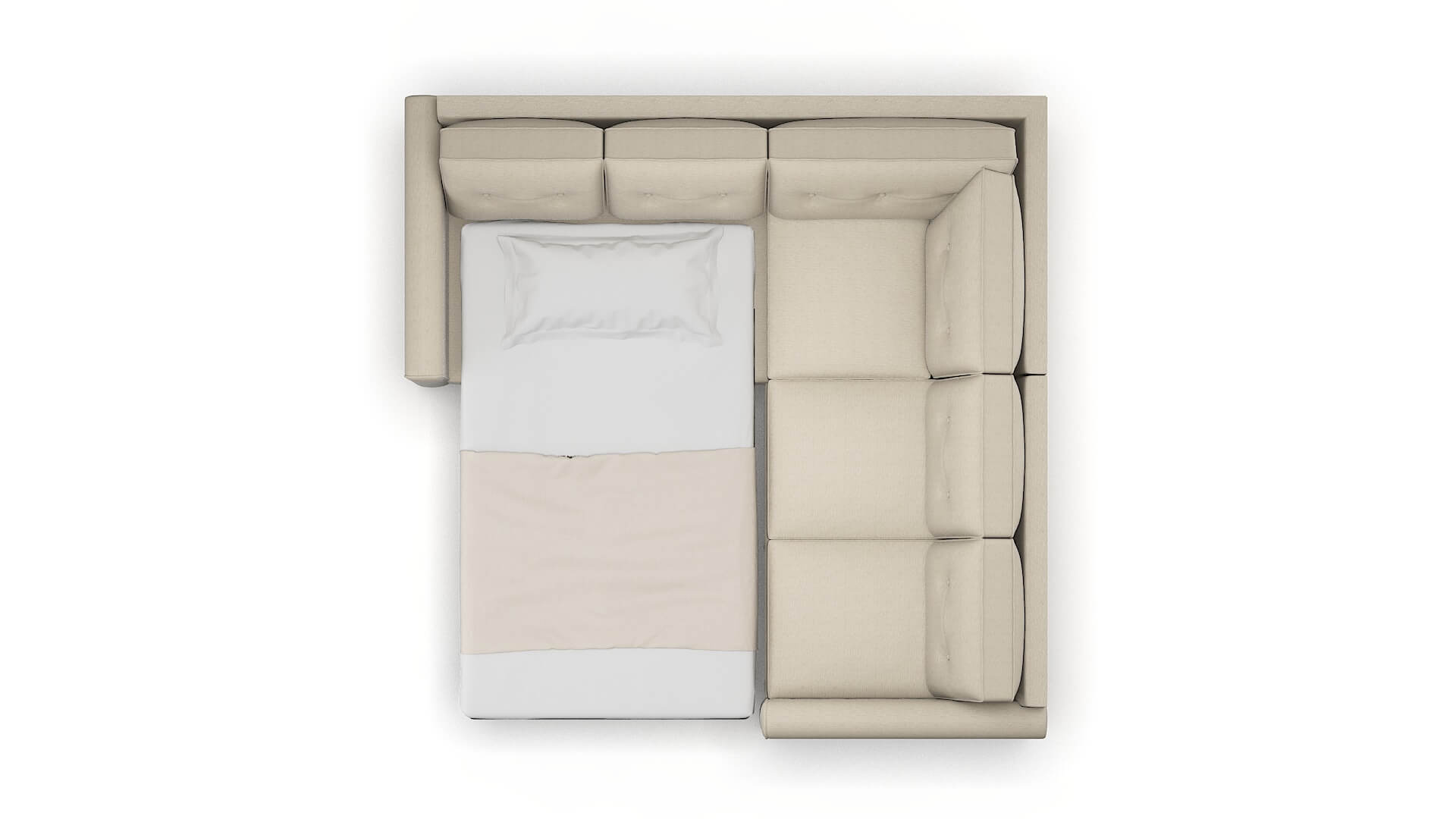 Rio Sosoftness 72 Sectional Sleeper Espresso legs 3