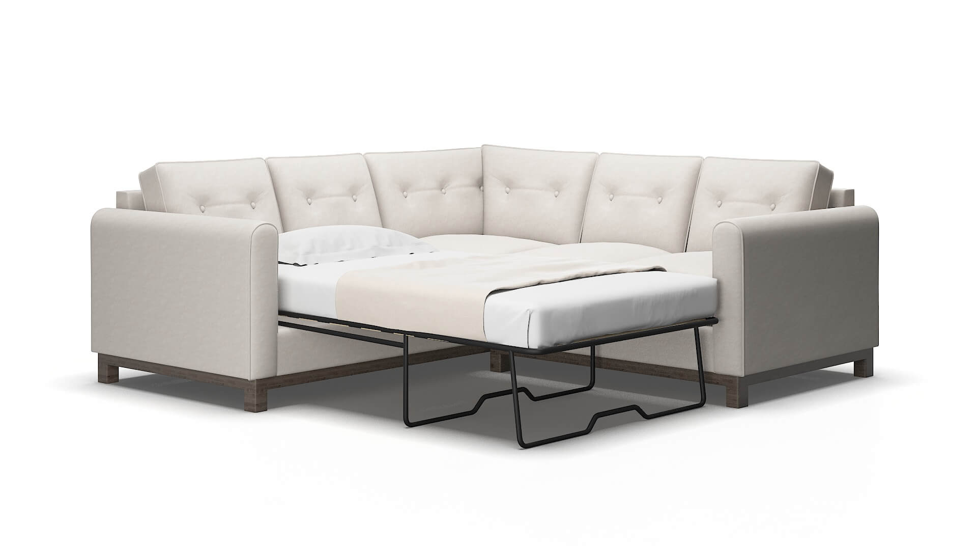 Rio Suave Dove Sectional Sleeper Espresso legs 2
