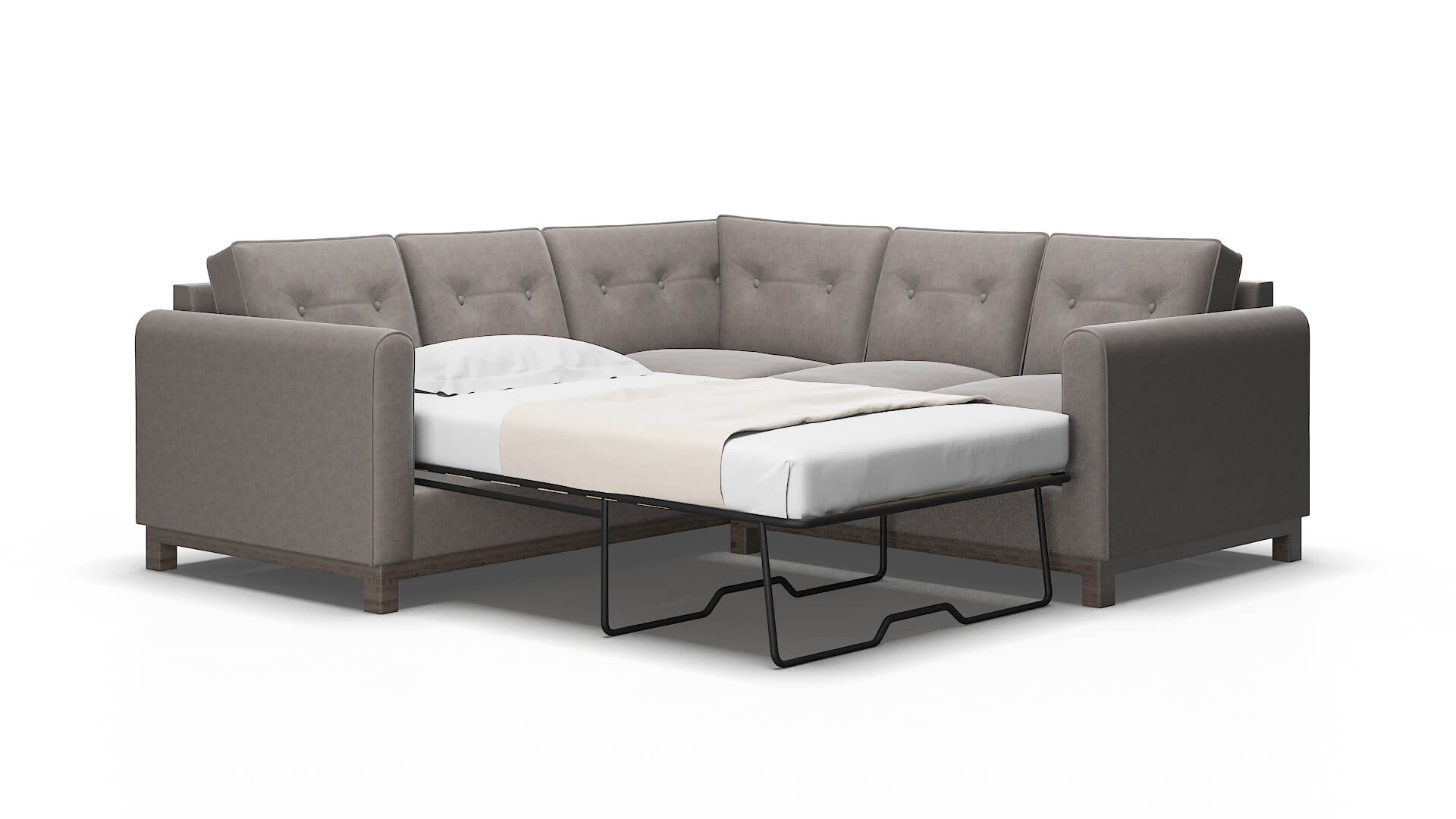 Rio Suave Slate Sectional Sleeper espresso legs 2