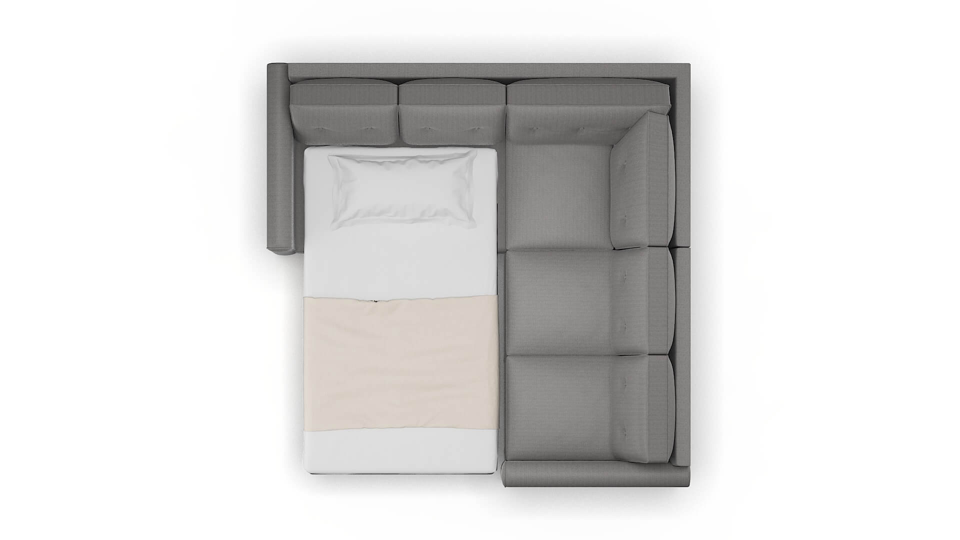 Rio Terrain Oatmeal Sectional Sleeper Espresso legs 3