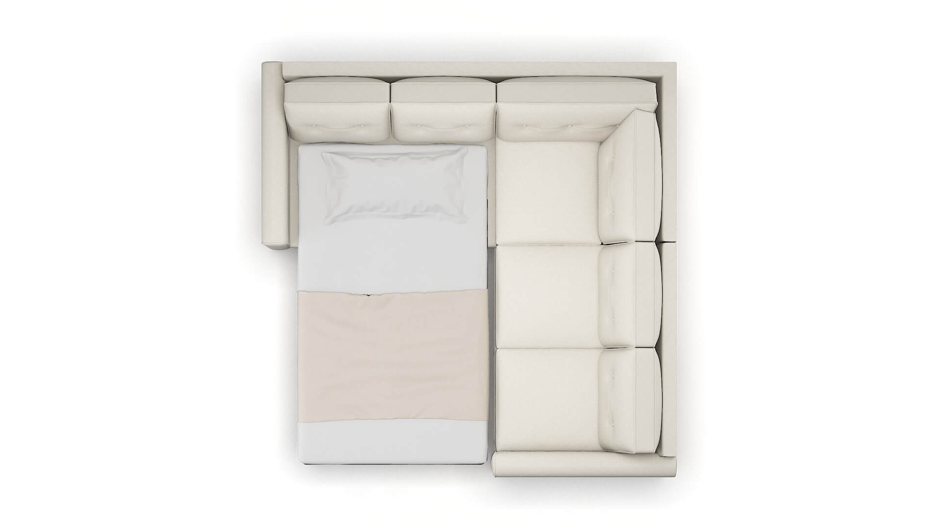 Rio Venus Cream Sectional Sleeper Espresso legs 3