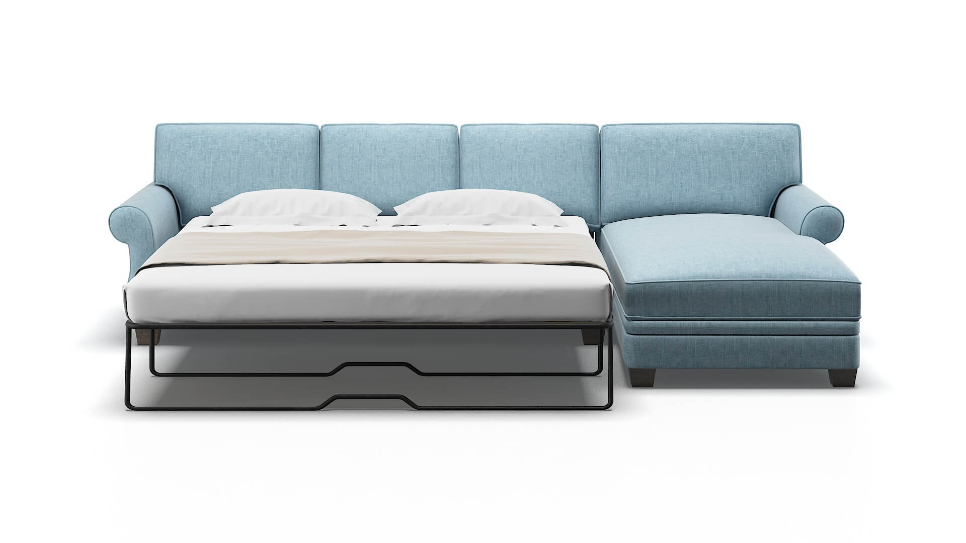 Rome Atlas Turquoise Panel Sleeper Espresso legs 1