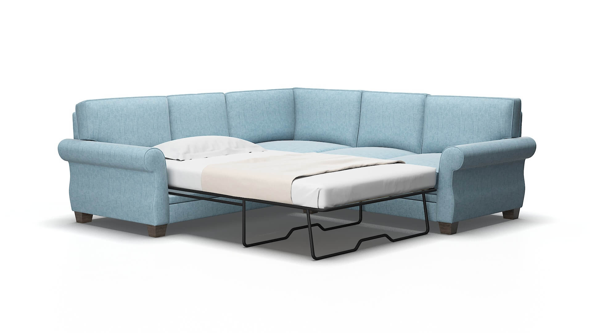 Rome Atlas turquoise Sectional sleeper Espresso Legs  2