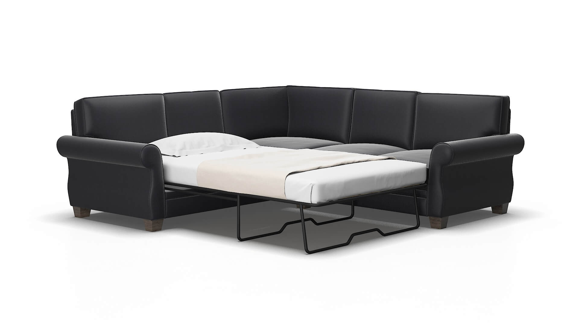 Rome Atlas_plz Navy Sectional Sleeper Espresso legs 2