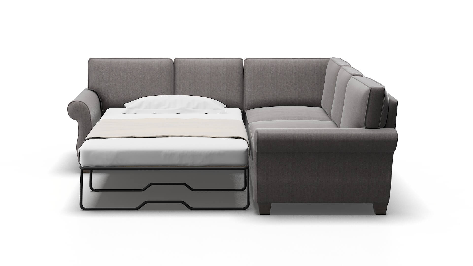 Rome Atlas_plz Silver Sectional Sleeper Espresso legs 1