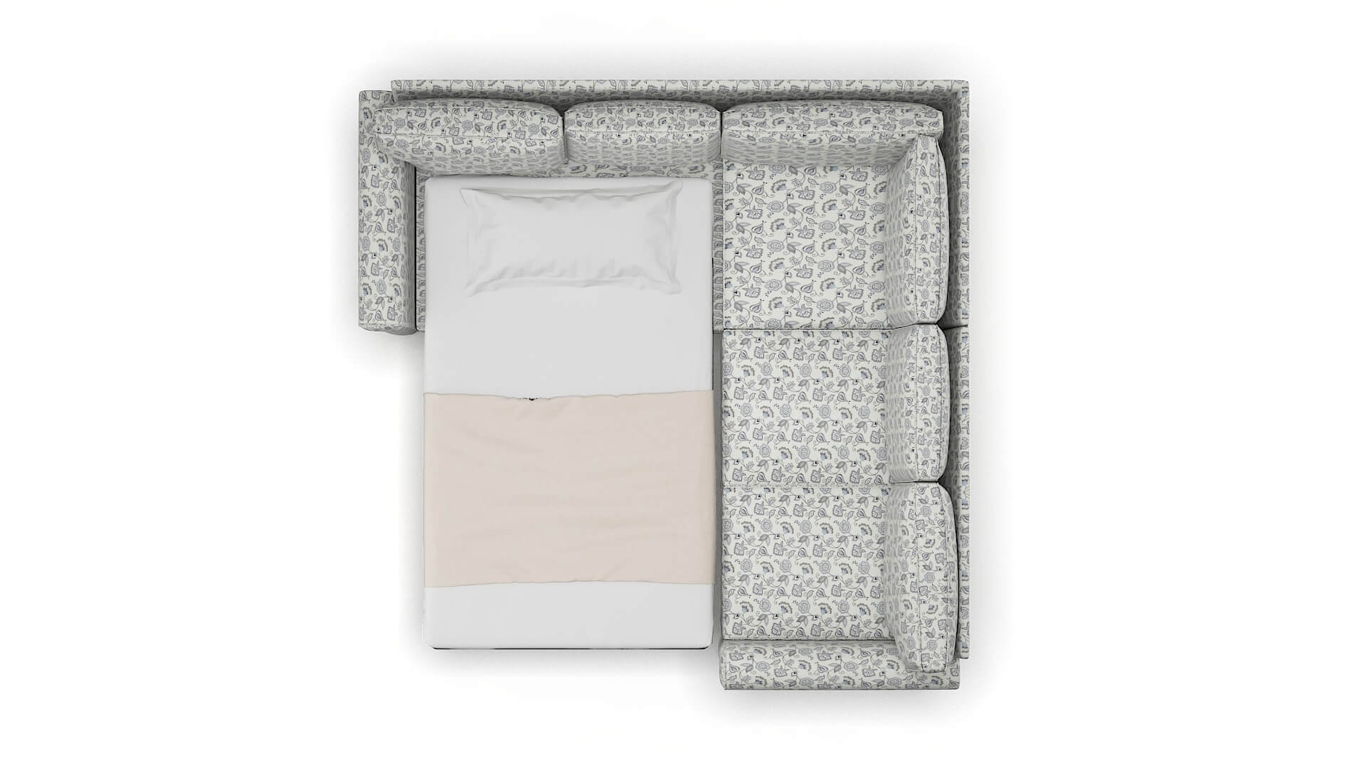 Rome Avignon Sky Sectional Sleeper Espresso legs 3