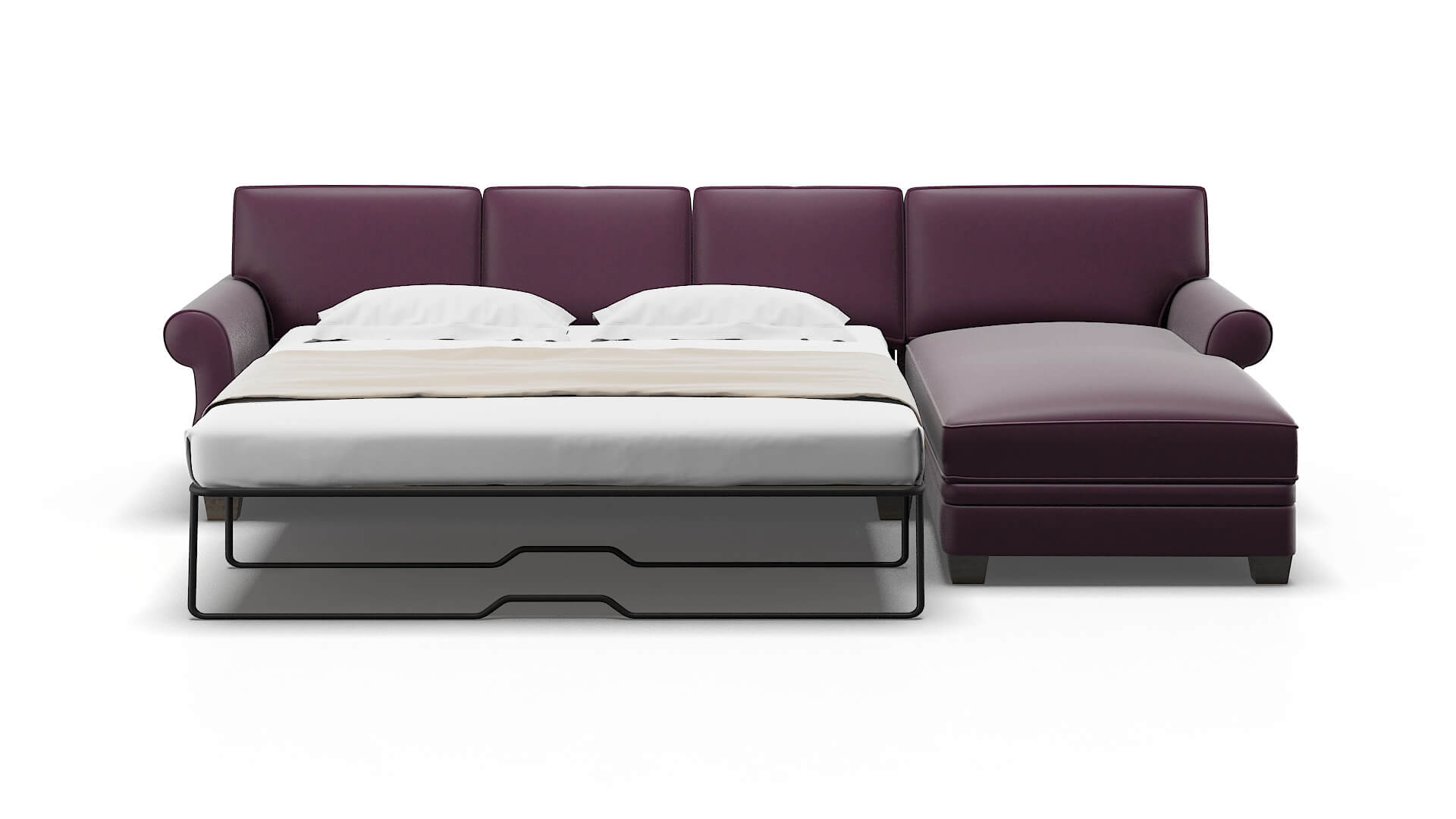 Rome Bella Aubergine Panel Sleeper Espresso legs 1