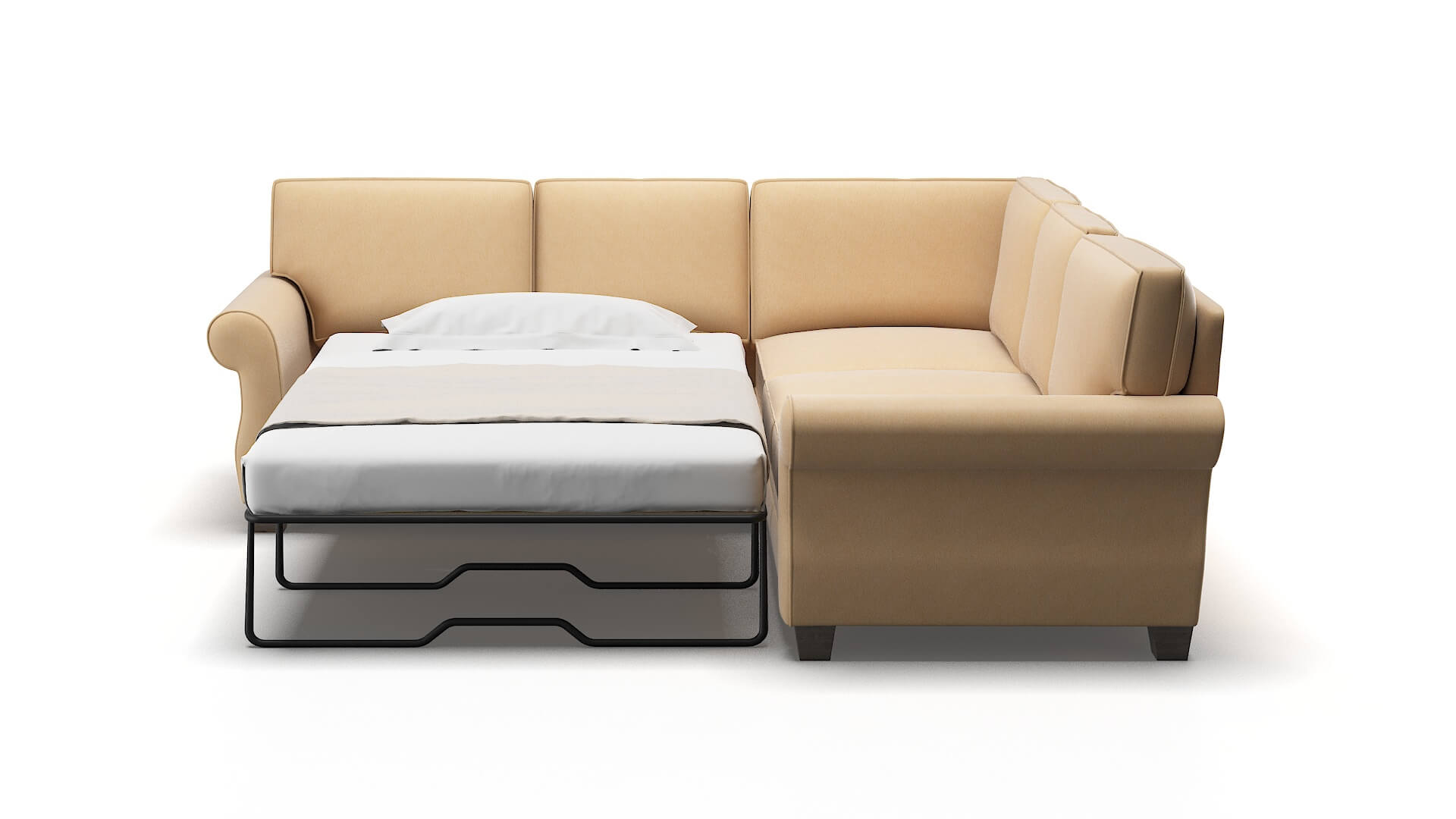 Rome Bella Coffee Sectional Sleeper Espresso legs 1