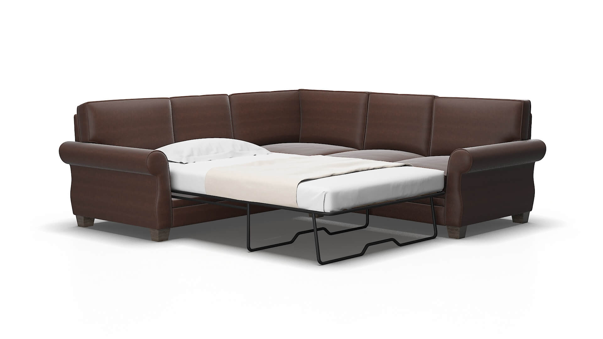 Rome Bella espresso Sectional sleeper Espresso Legs  2