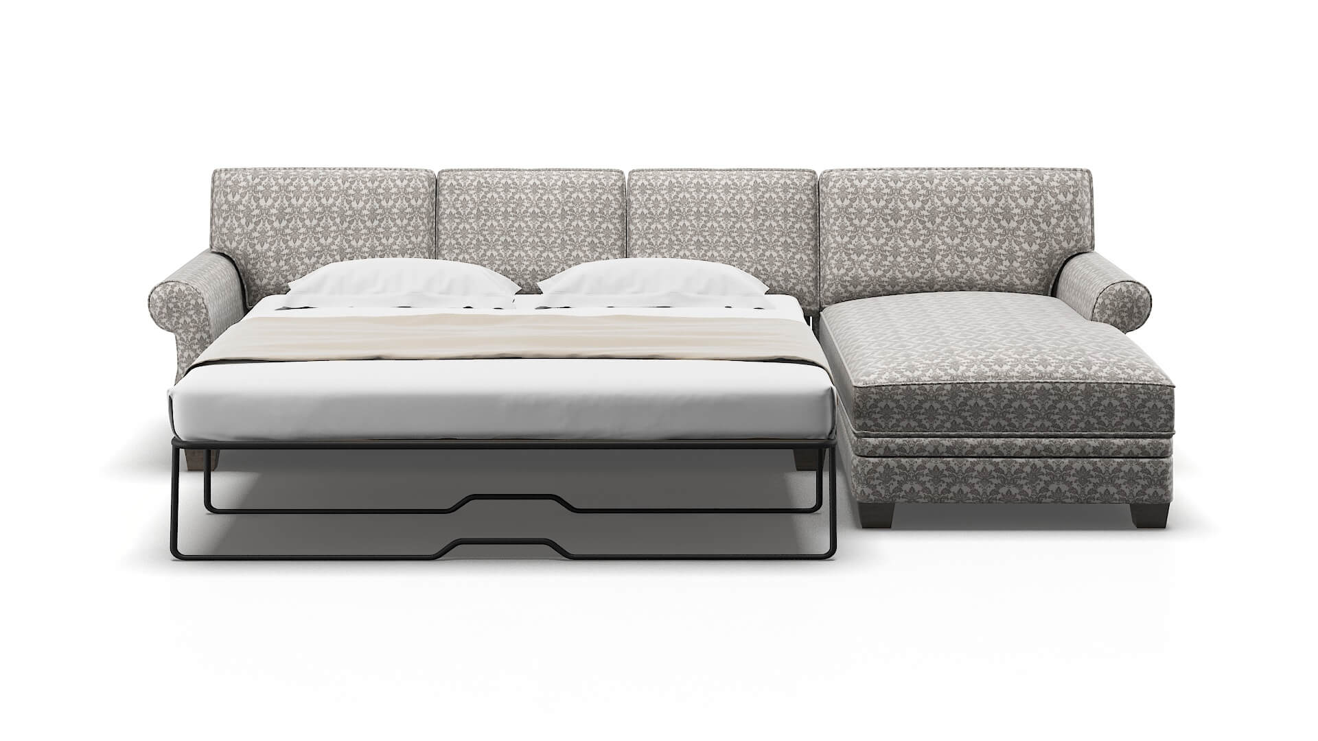 Rome Bergamo Dove Panel Sleeper Espresso legs 1