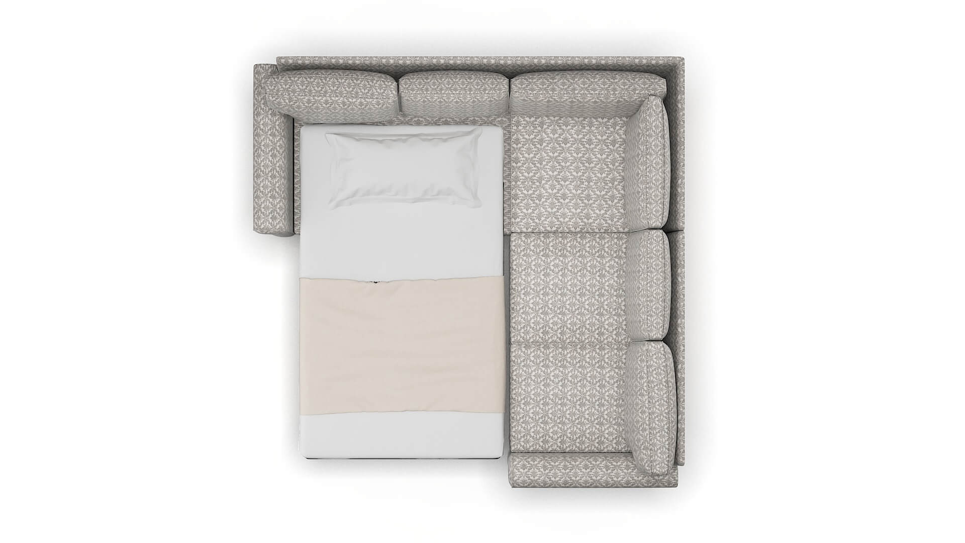 Rome Bergamo Dove Sectional Sleeper Espresso legs 3