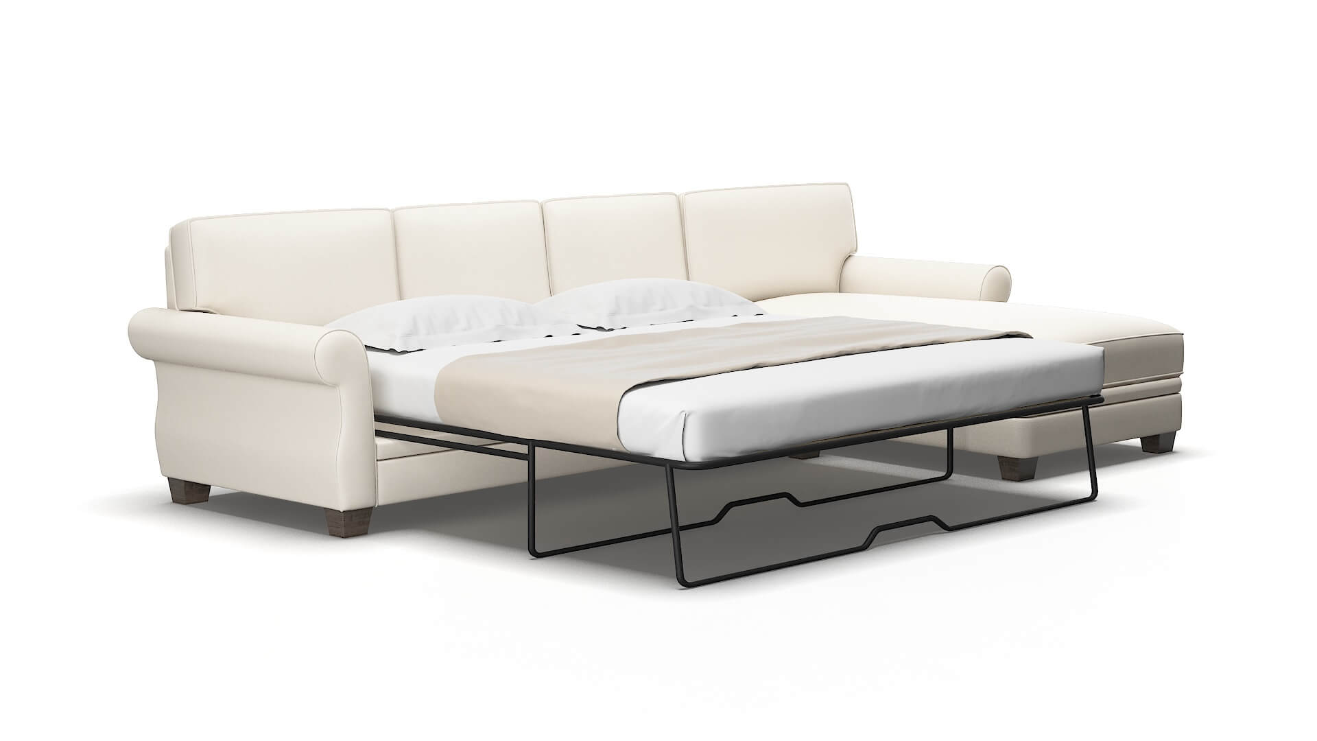 Rome Blanche-milky Panel sleeper Espresso Legs  2