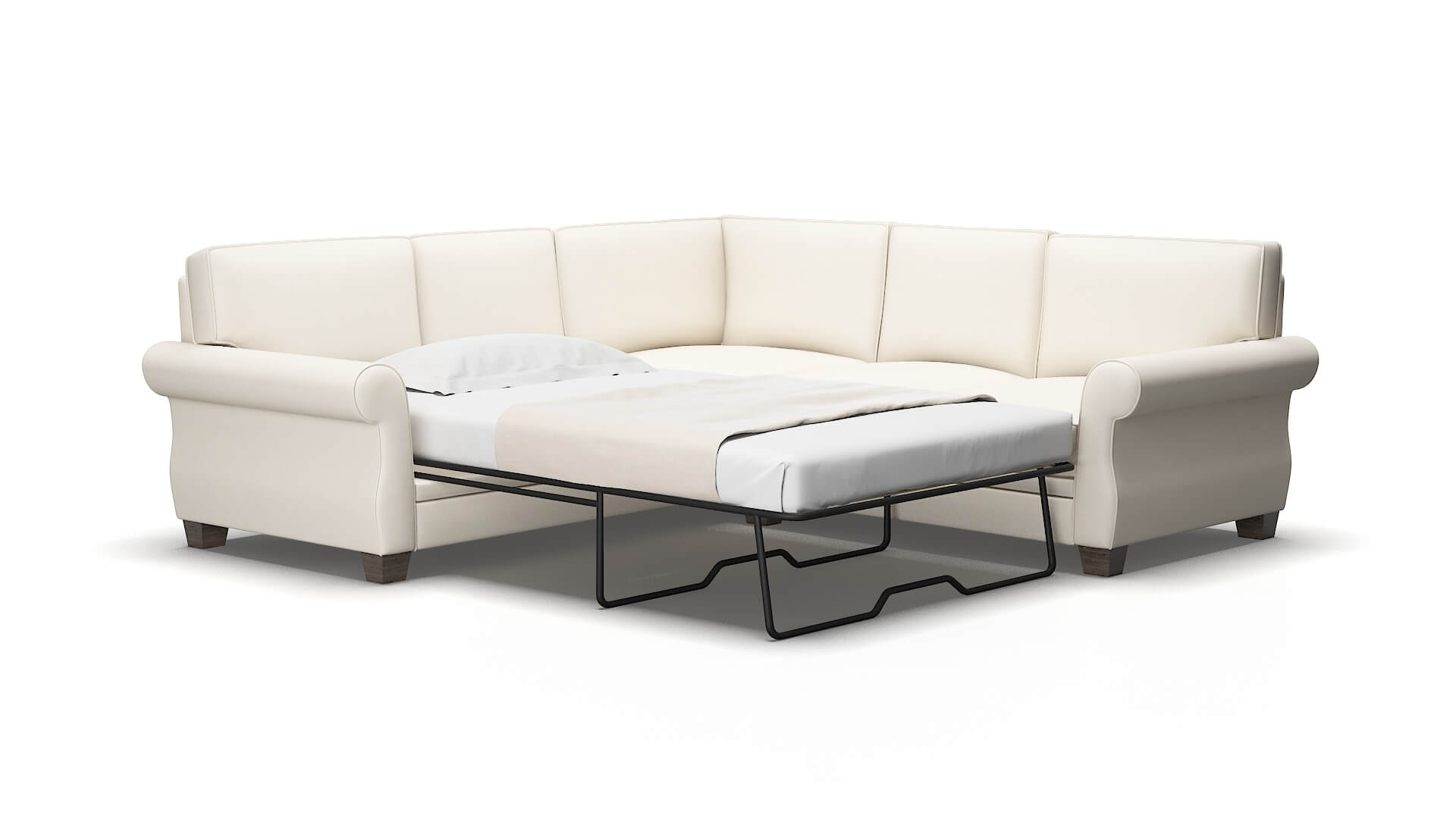 Rome Blanche-milky Sectional sleeper Espresso Legs  2