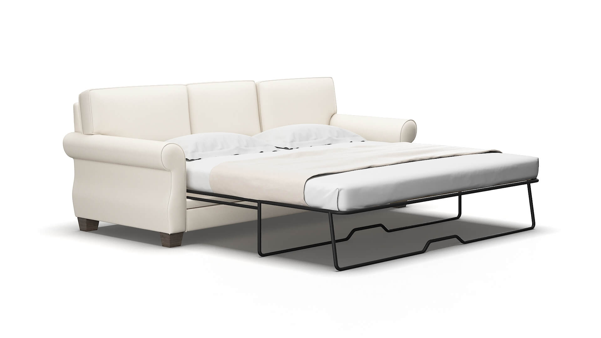 Rome Blanche Milky Sofa Sleeper Espresso legs 2