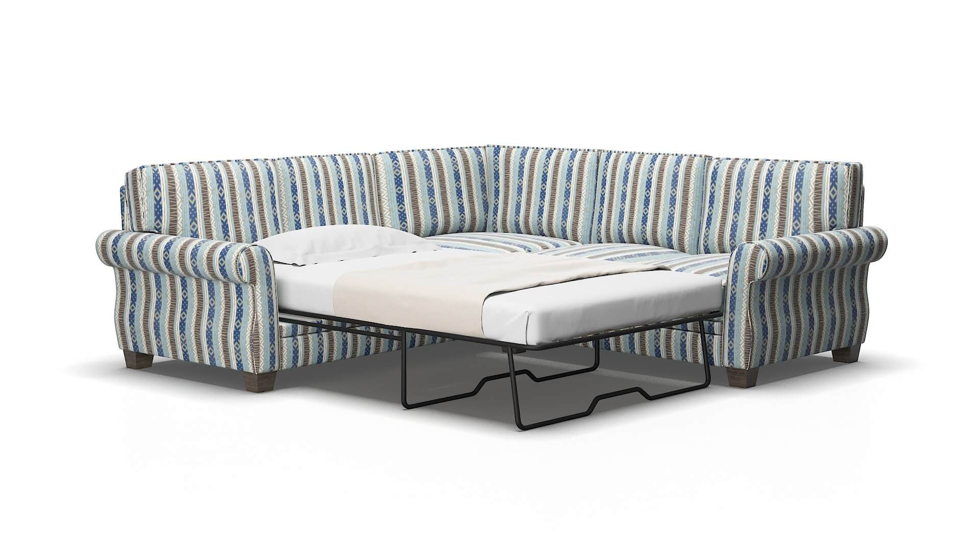 Rome Bodhi indigo Sectional sleeper Espresso Legs  2