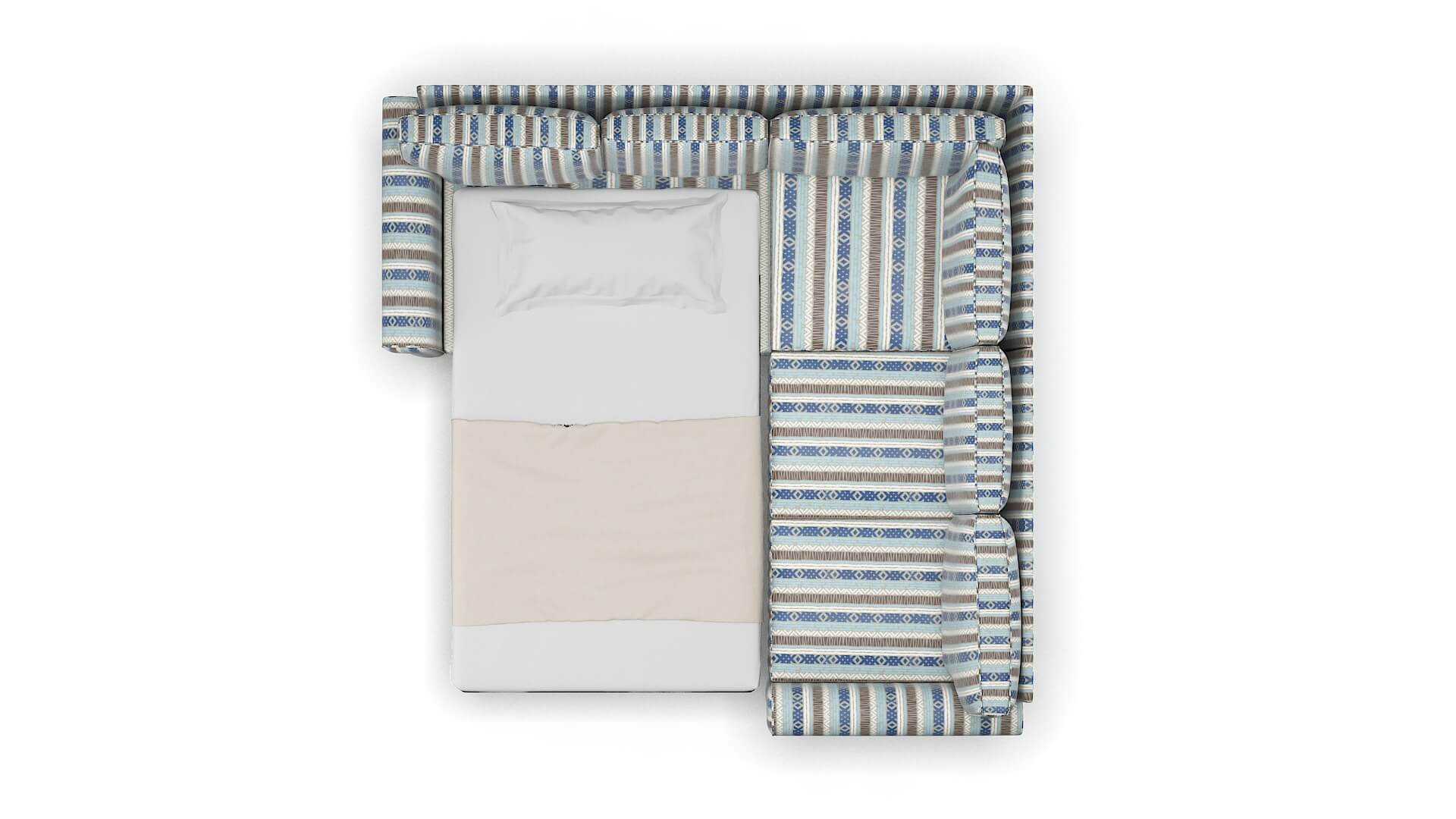 Rome Bodhi Indigo Sectional Sleeper Espresso legs 3