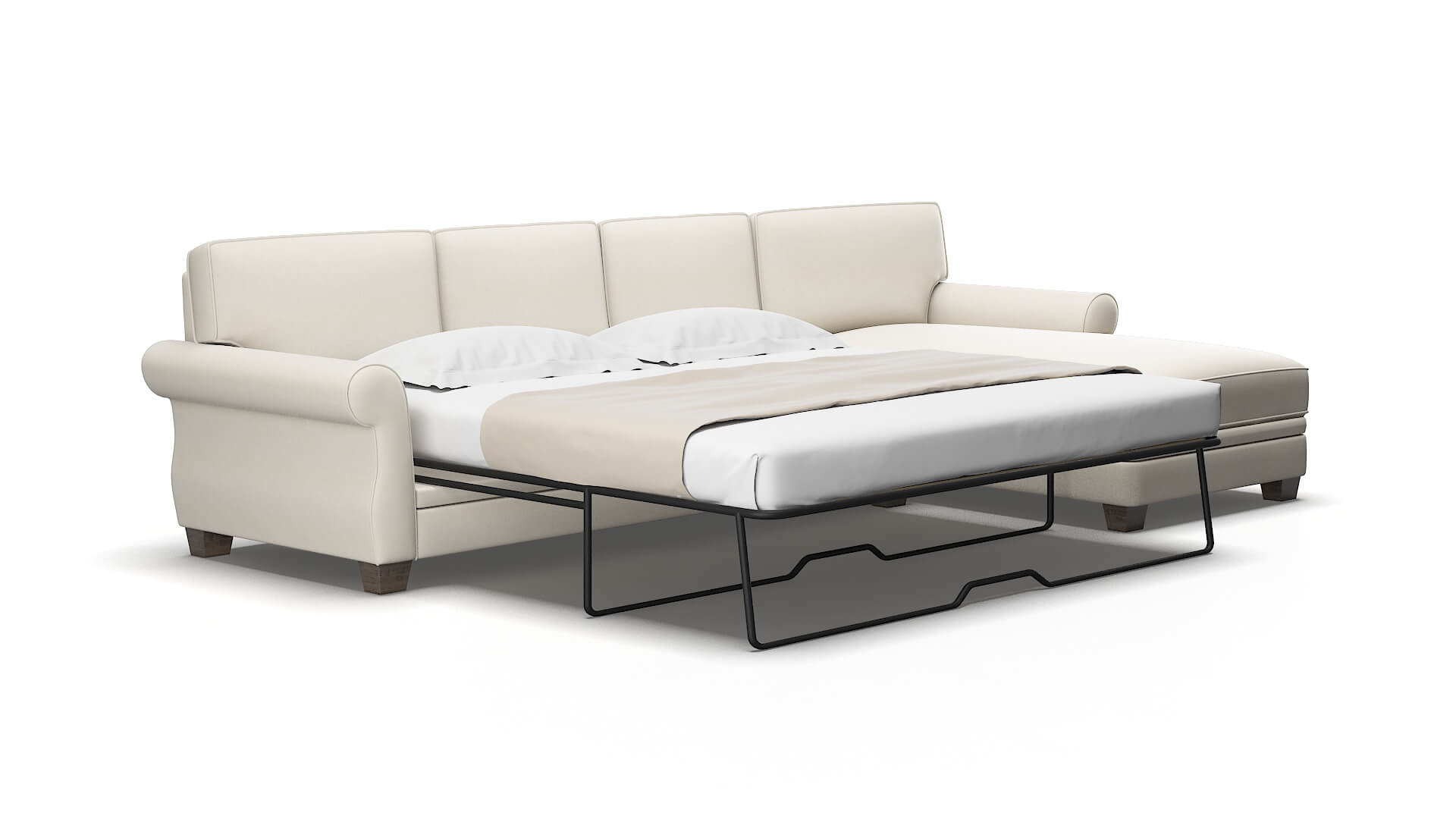 Rome Bungalow Ivory Panel Sleeper espresso legs 2