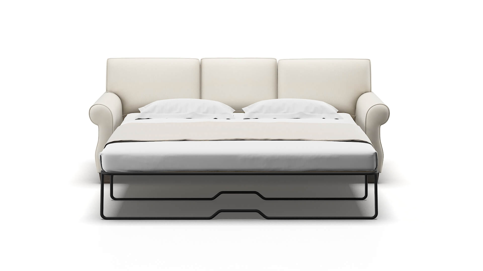 Rome Bungalow Ivory Sofa Sleeper Espresso legs 1