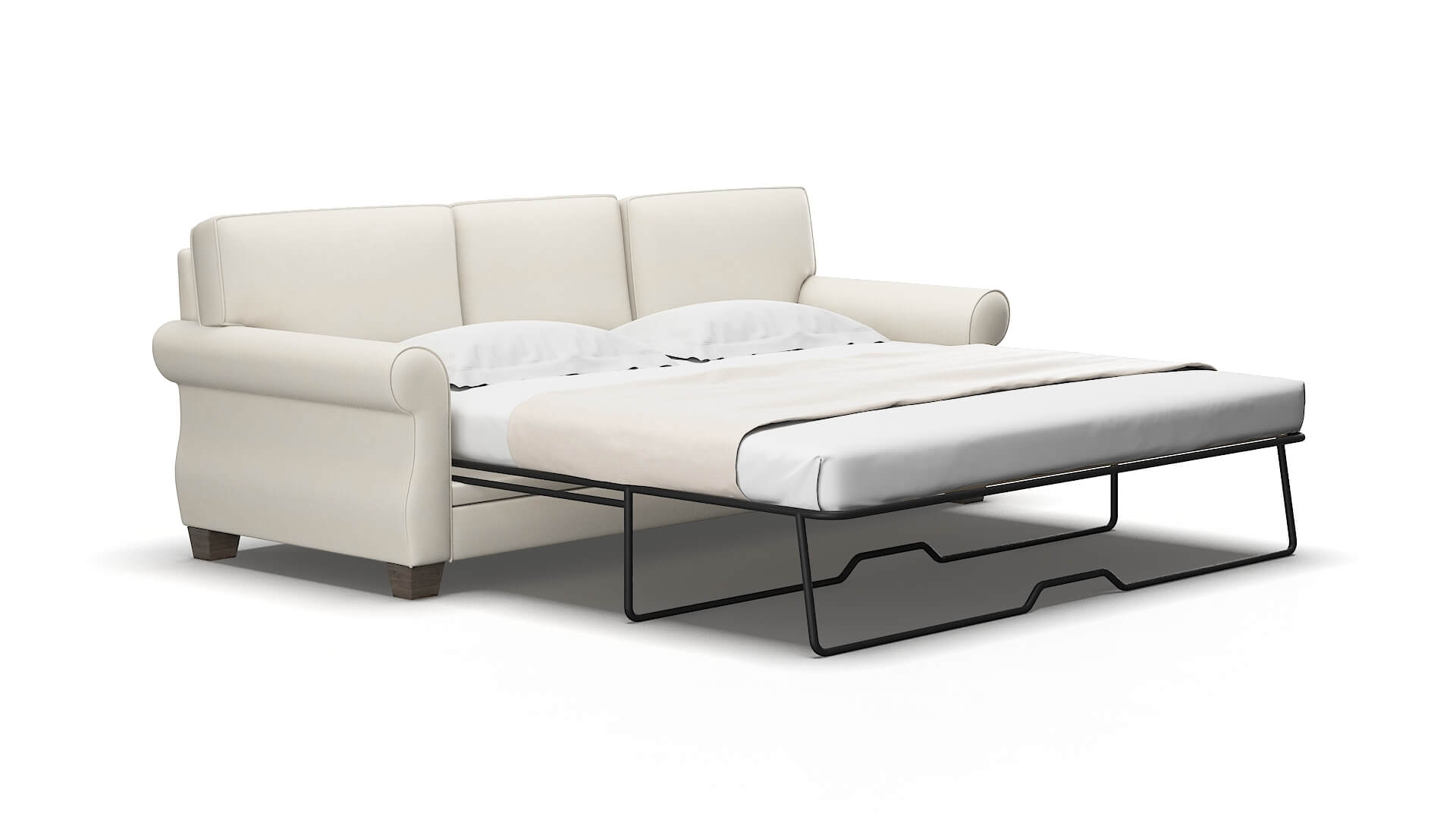 Rome Bungalow Ivory Sofa Sleeper espresso legs 2