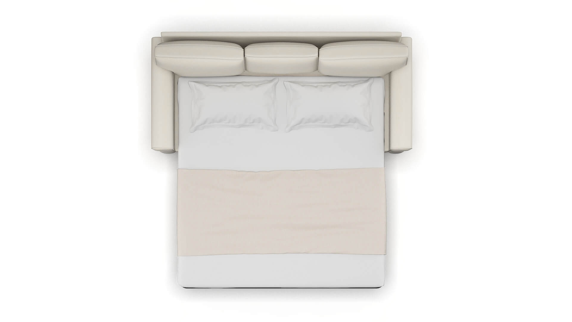 Rome Bungalow Ivory Sofa Sleeper Espresso legs 3