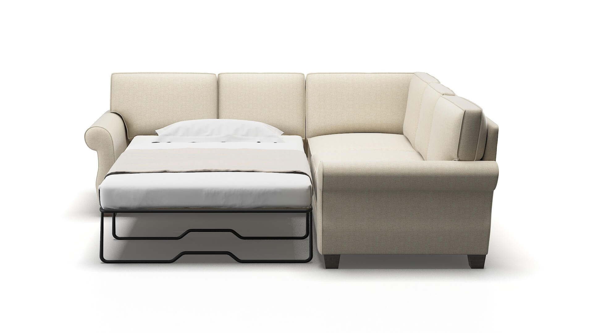 Rome Catalina Wheat Sectional Sleeper Espresso legs 1