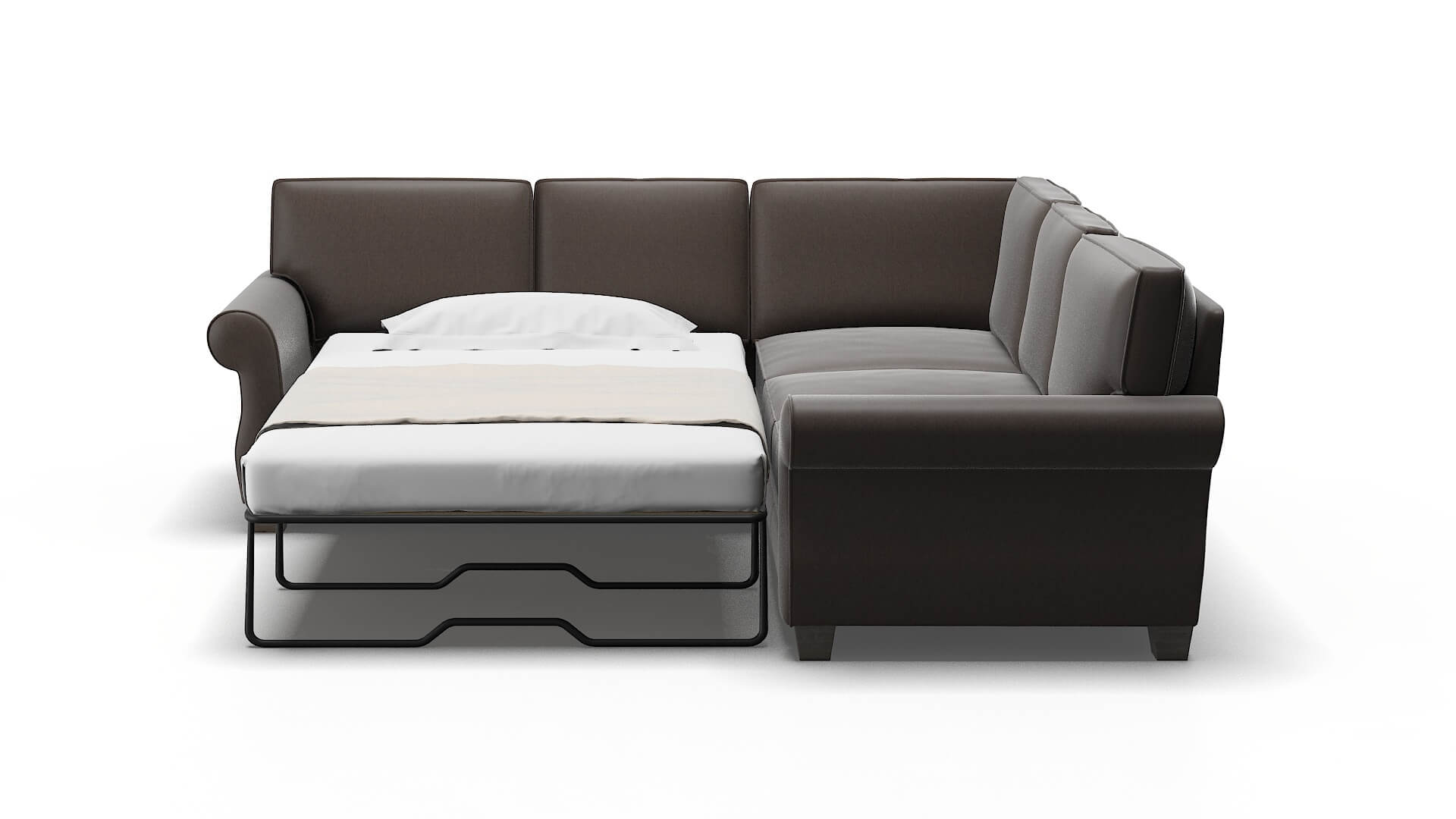 Rome Cosmo Chocolate Sectional Sleeper Espresso legs 1