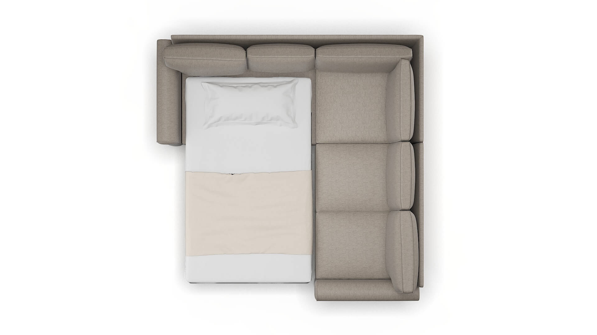 Rome Cosmo Taupe Sectional Sleeper Espresso legs 3