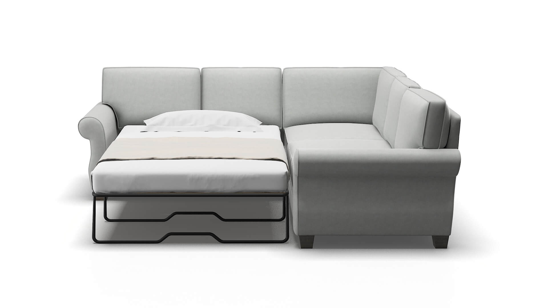 Rome Dawson Platinum Sectional Sleeper Espresso legs 1