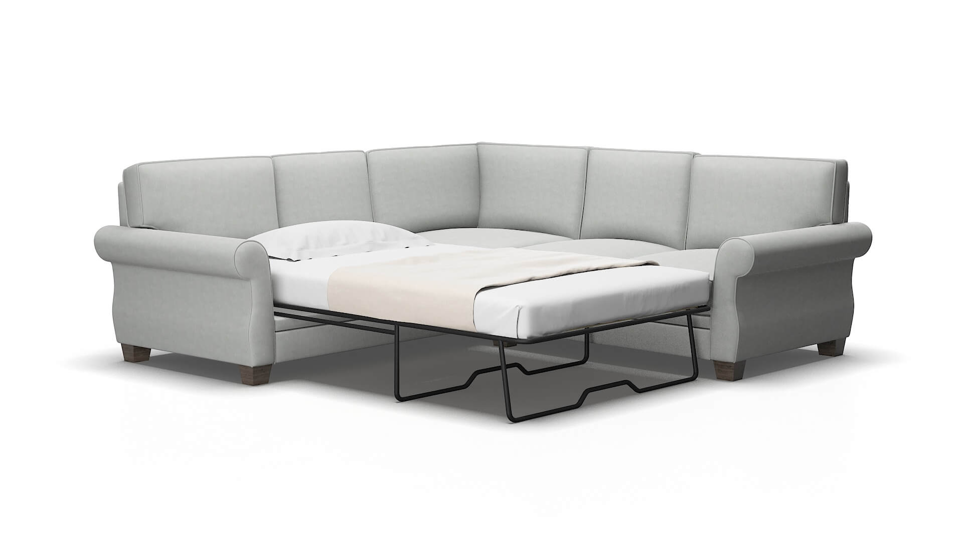 Rome Dawson platinum Sectional sleeper Espresso Legs  2