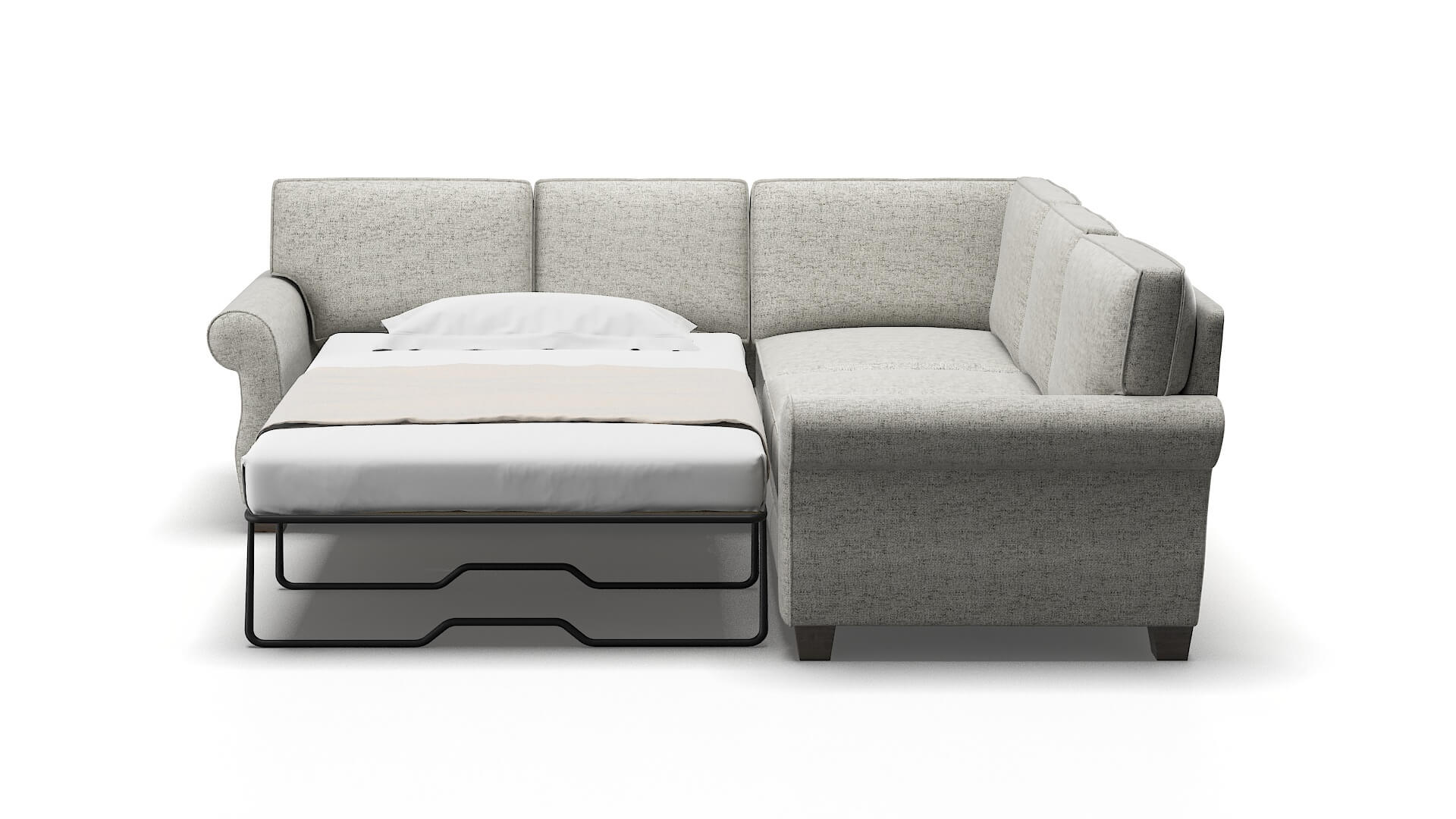 Rome Derby Ash Sectional Sleeper Espresso legs 1