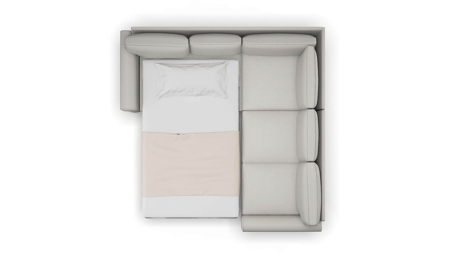 Rome Derby Grey Sectional Sleeper Espresso legs 3