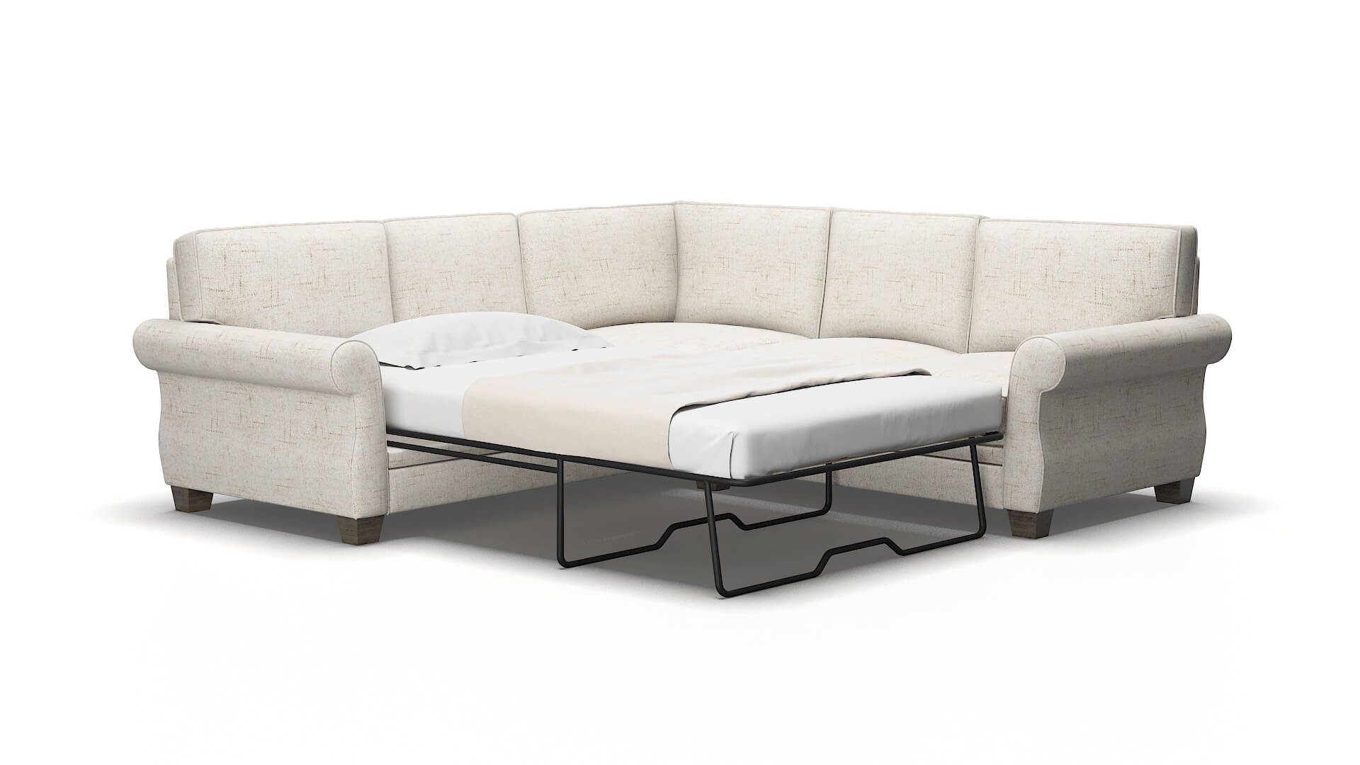 Rome Derby taupe Sectional sleeper Espresso Legs  2