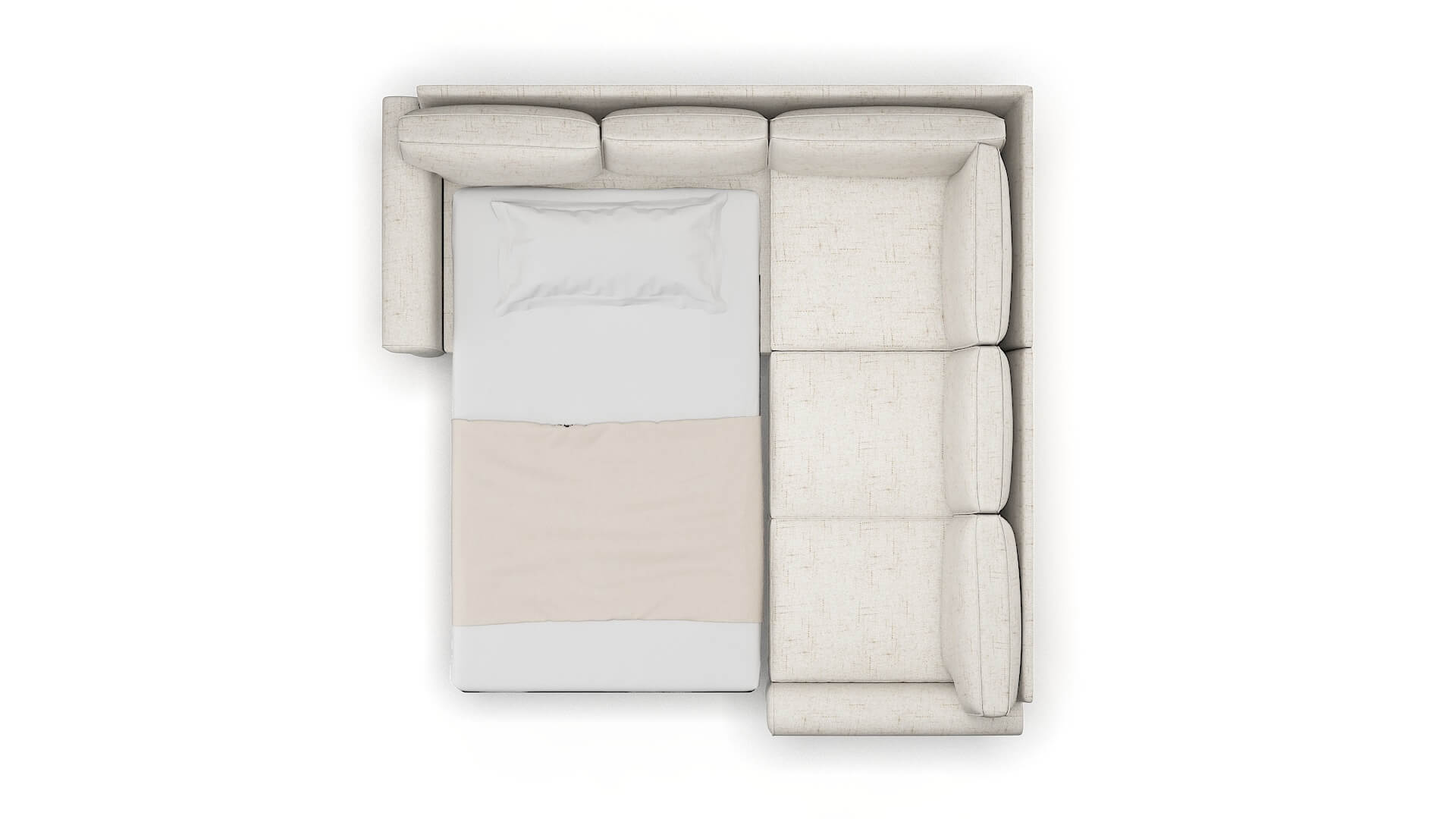 Rome Derby Taupe Sectional Sleeper Espresso legs 3