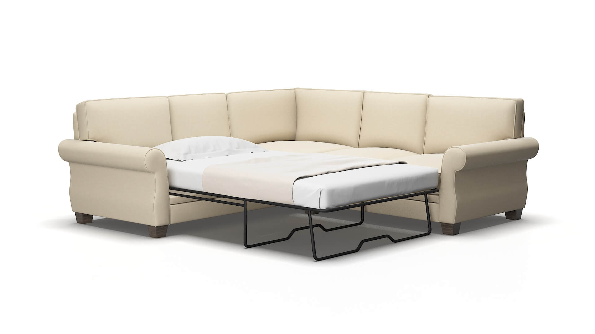 Rome Dream_d Almond Sectional Sleeper Espresso legs 2