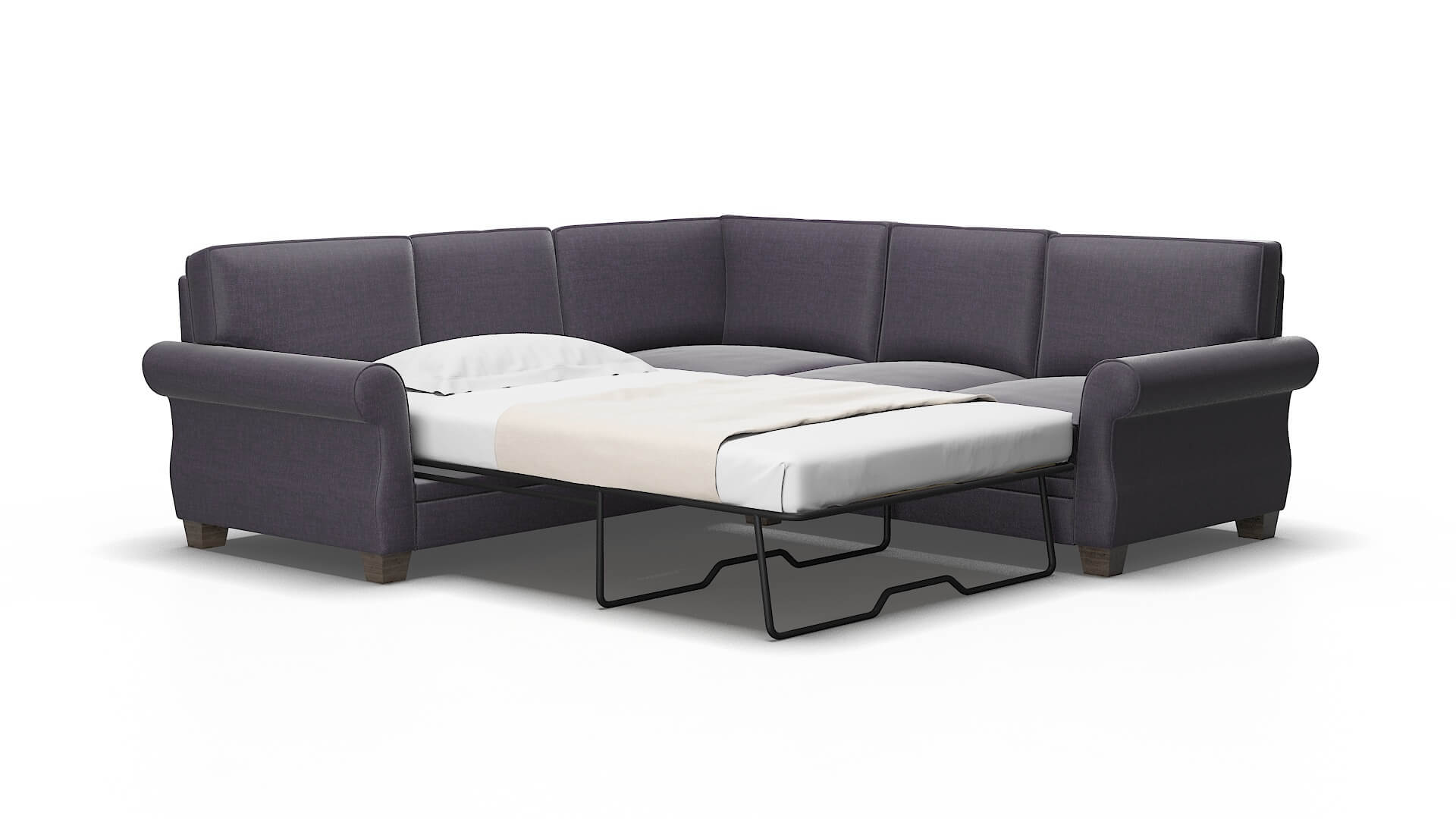 Rome Durham ink Sectional sleeper Espresso Legs  2
