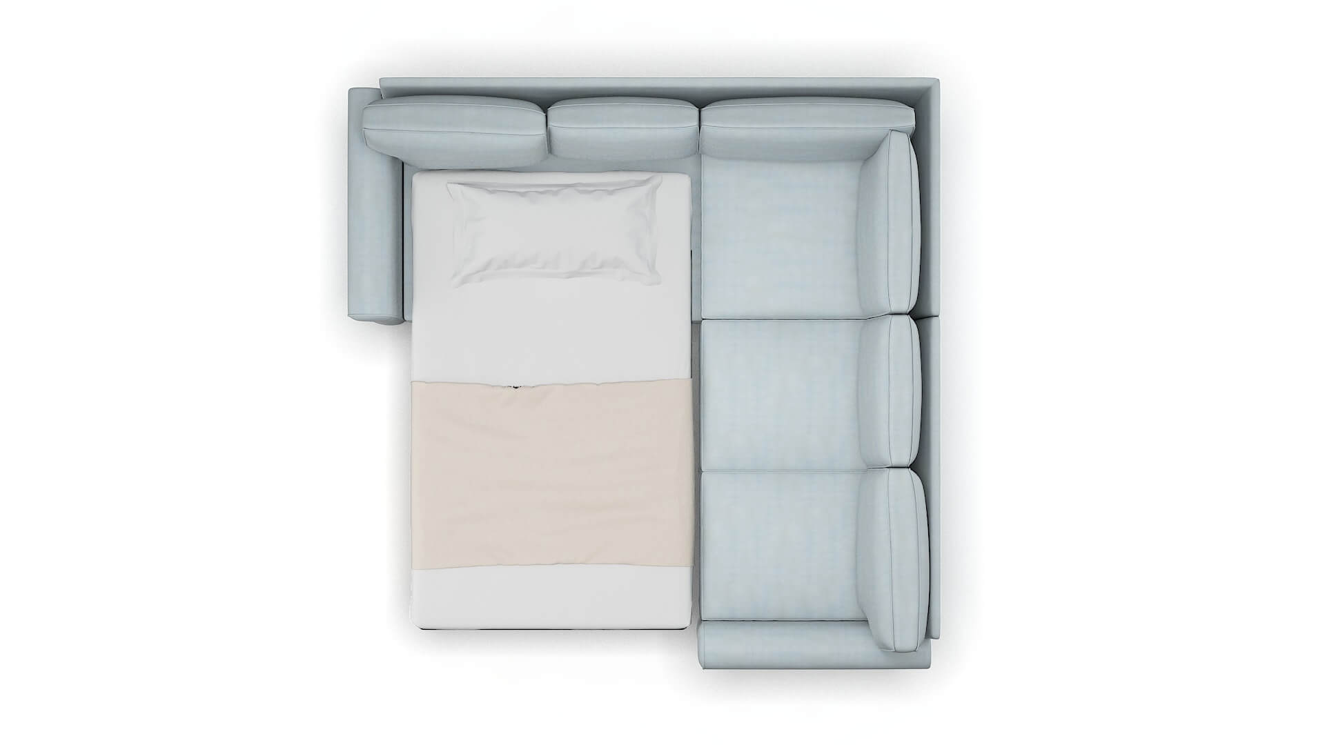 Rome Hathaway Aqua Sectional Sleeper Espresso legs 3