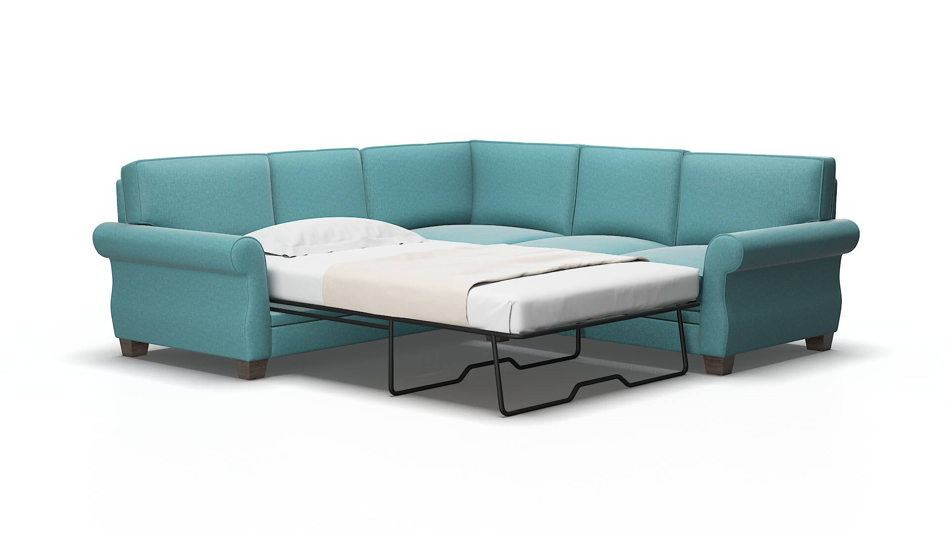 Rome Hepburn_hrp emerald Sectional sleeper Espresso Legs  2