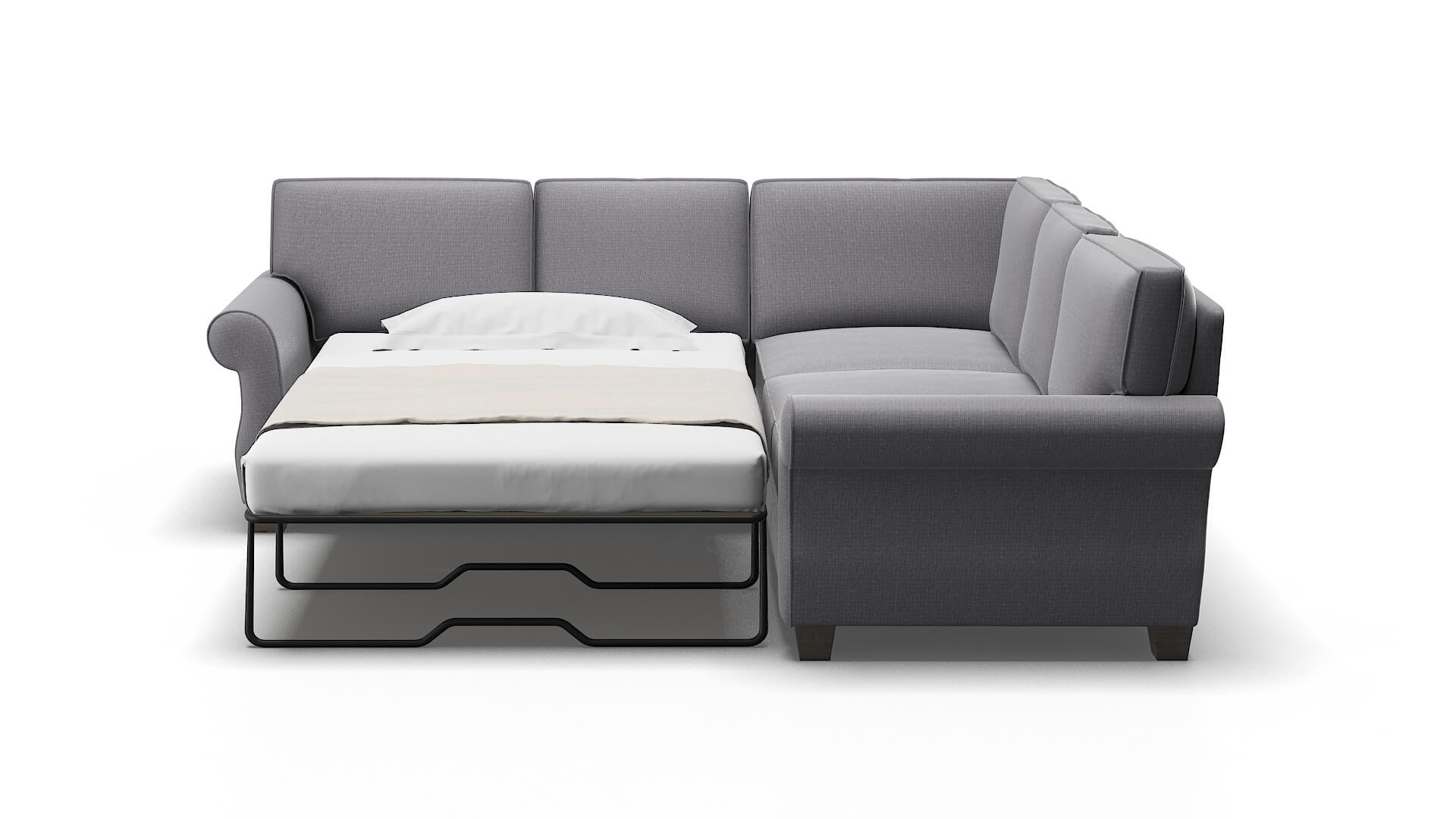 Rome Insight Denim Sectional Sleeper Espresso legs 1