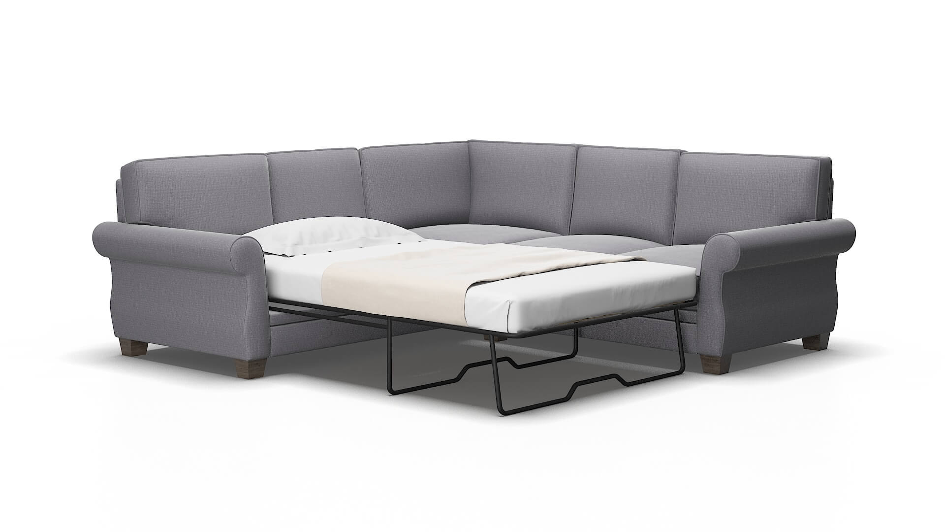 Rome Insight denim Sectional sleeper Espresso Legs  2