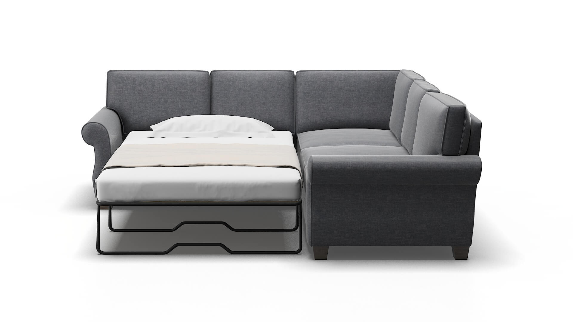 Rome Keylargo Graphite Sectional Sleeper Espresso legs 1