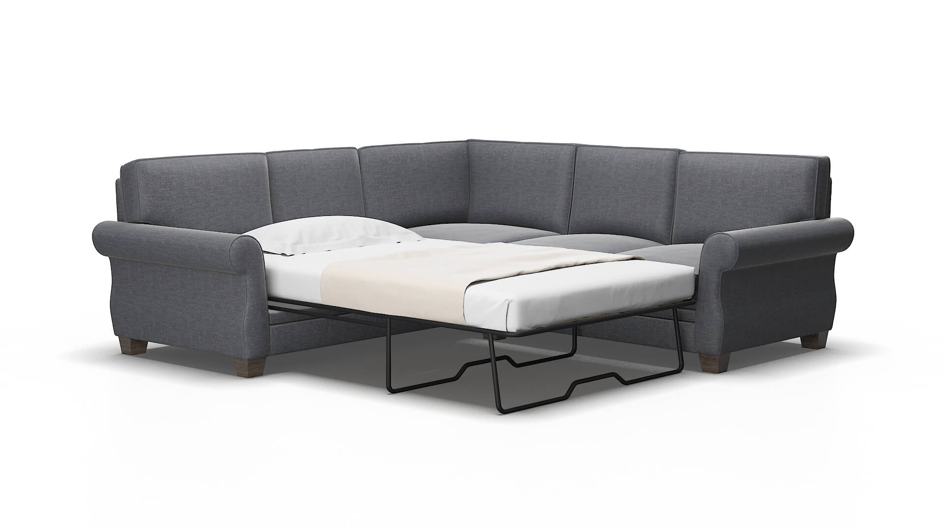 Rome Keylargo Graphite Sectional Sleeper Espresso legs 2